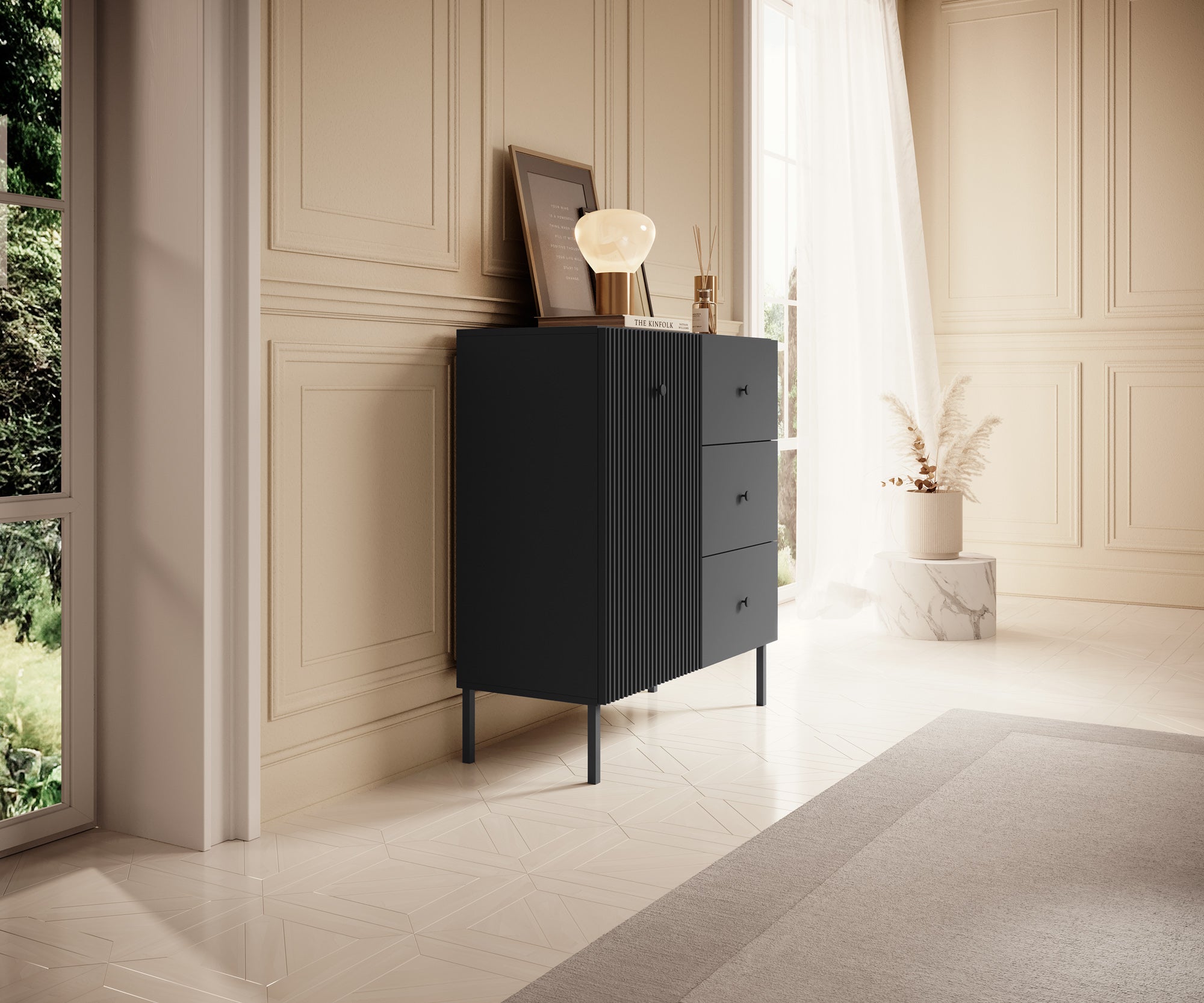 Vermont - Dressoir - Antraciet - 91x42x98 cm