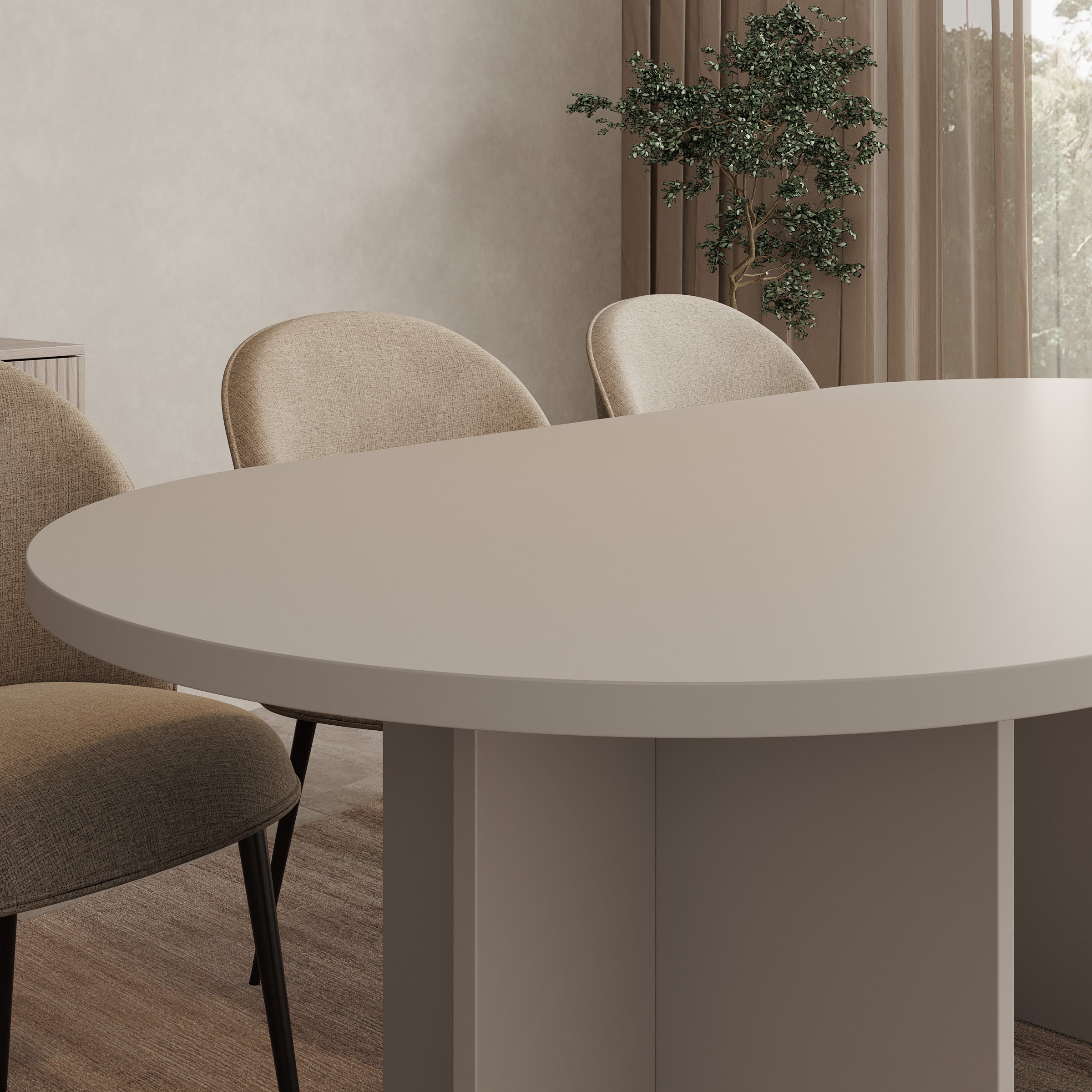 Accra - Eetkamertafel ovaal - Beige - 185x90x75 cm