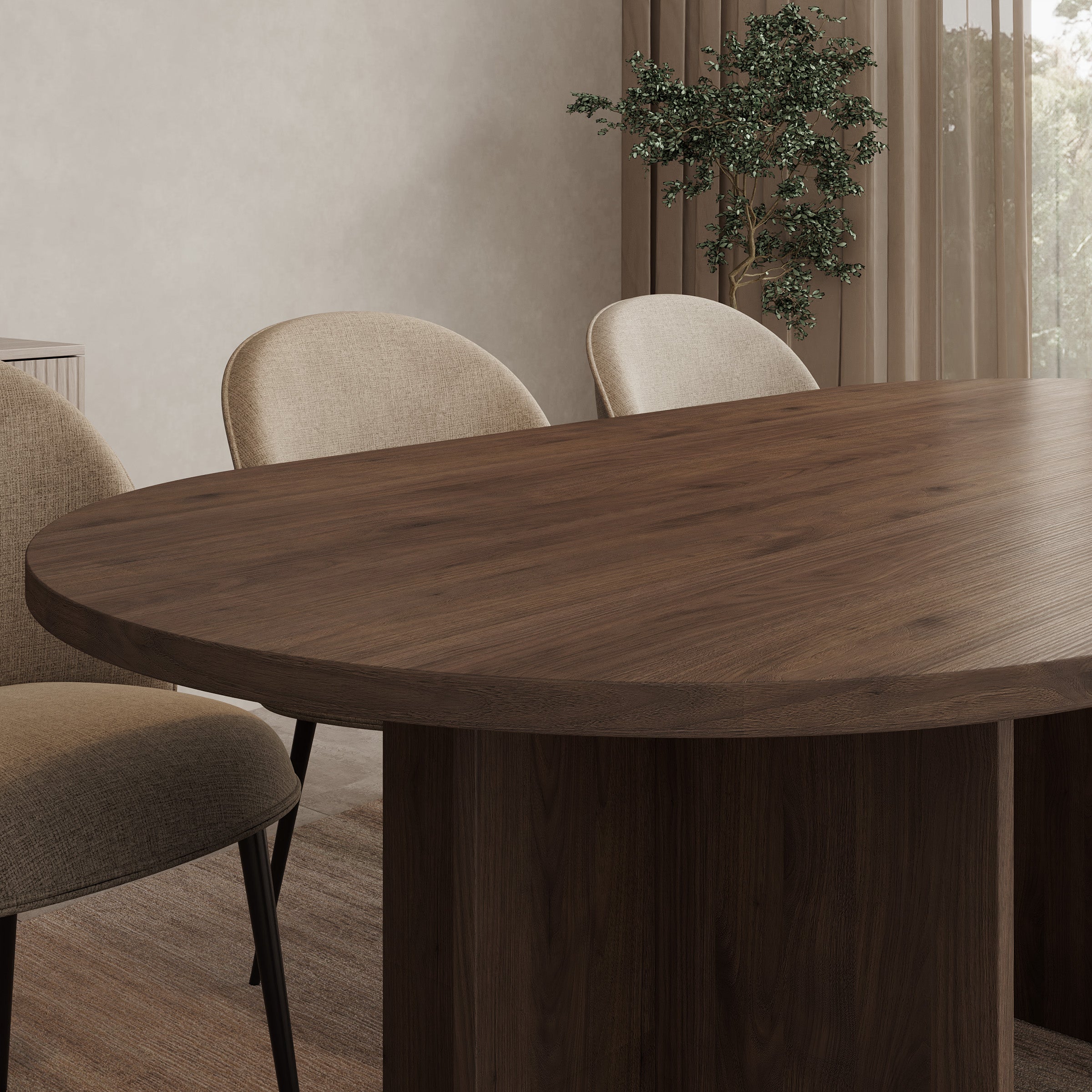 Accra - Eetkamertafel ovaal - Walootpatroon - 185x90x75 cm