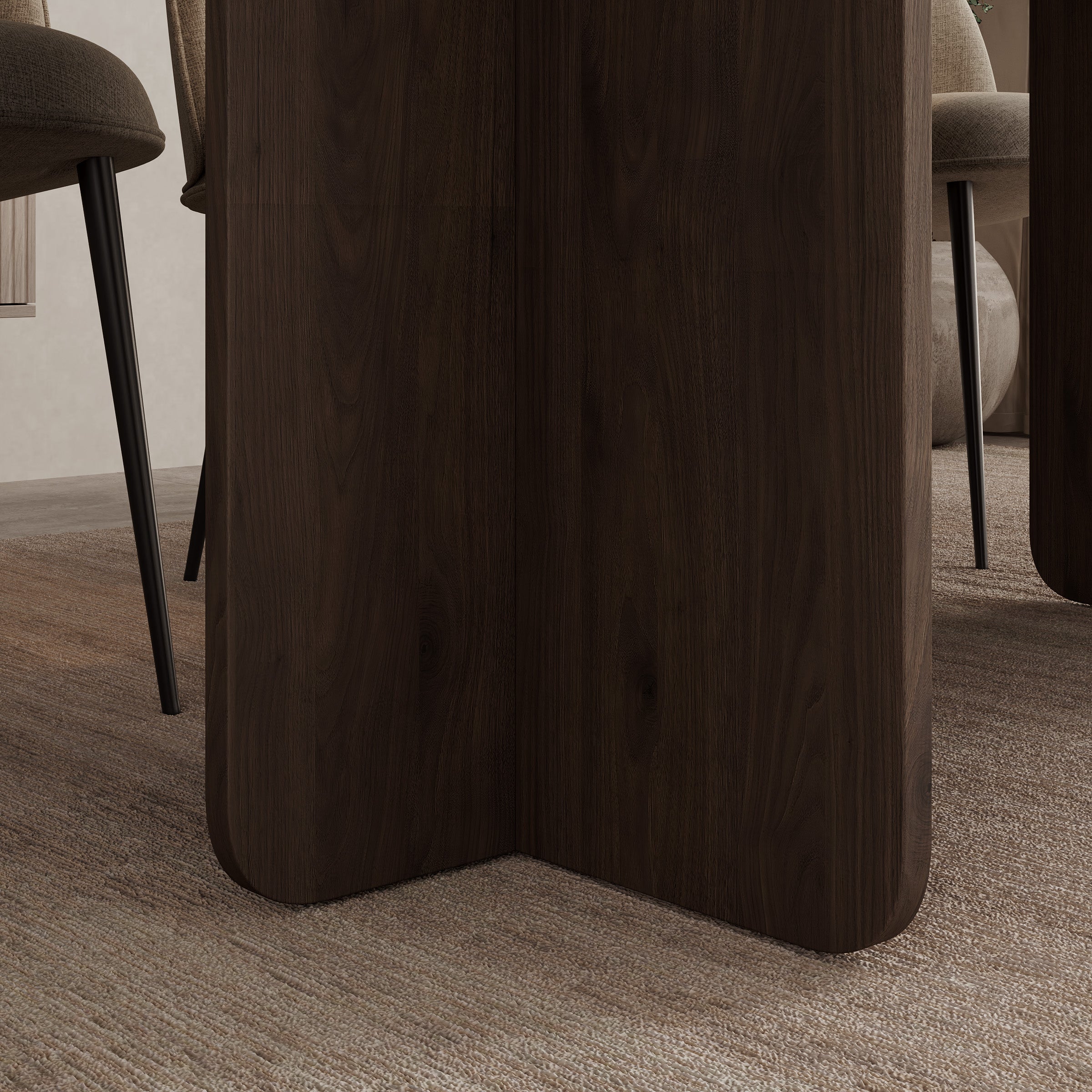 Accra - Eetkamertafel ovaal - Walootpatroon - 185x90x75 cm