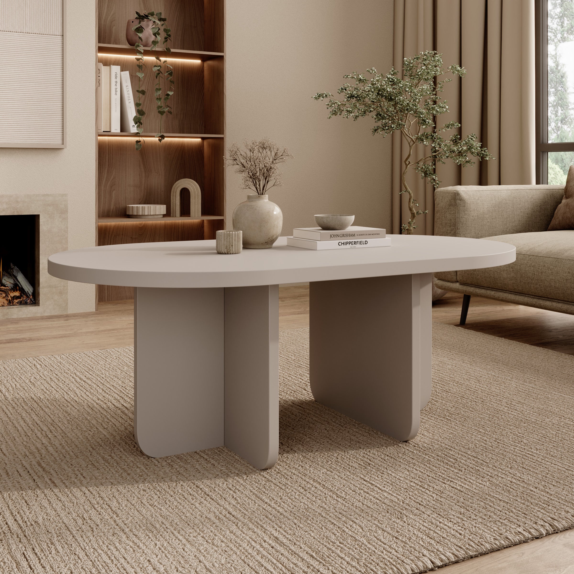 Accra - Salontafel - Beige - 110x65x42 cm