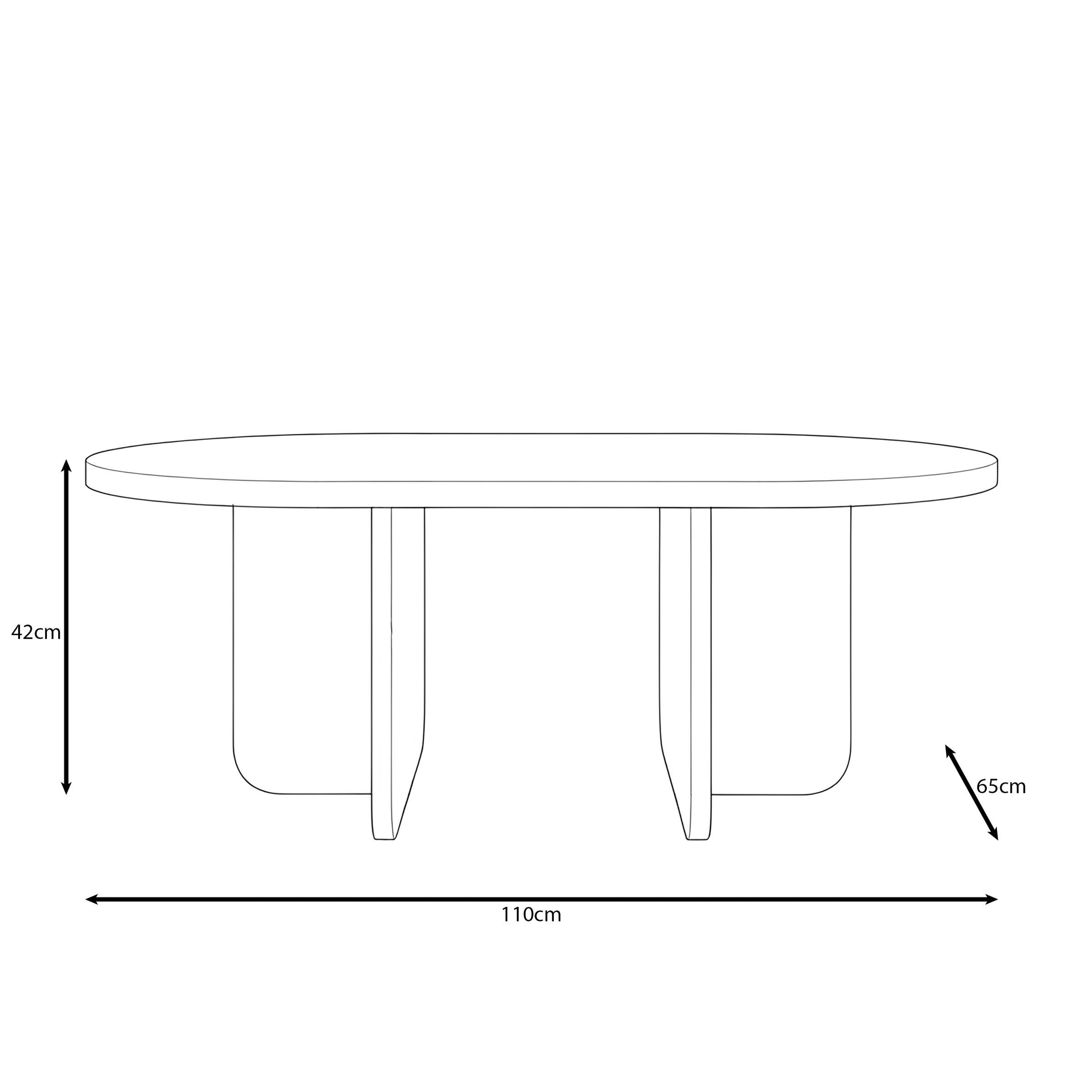 Accra - Salontafel - Beige - 110x65x42 cm