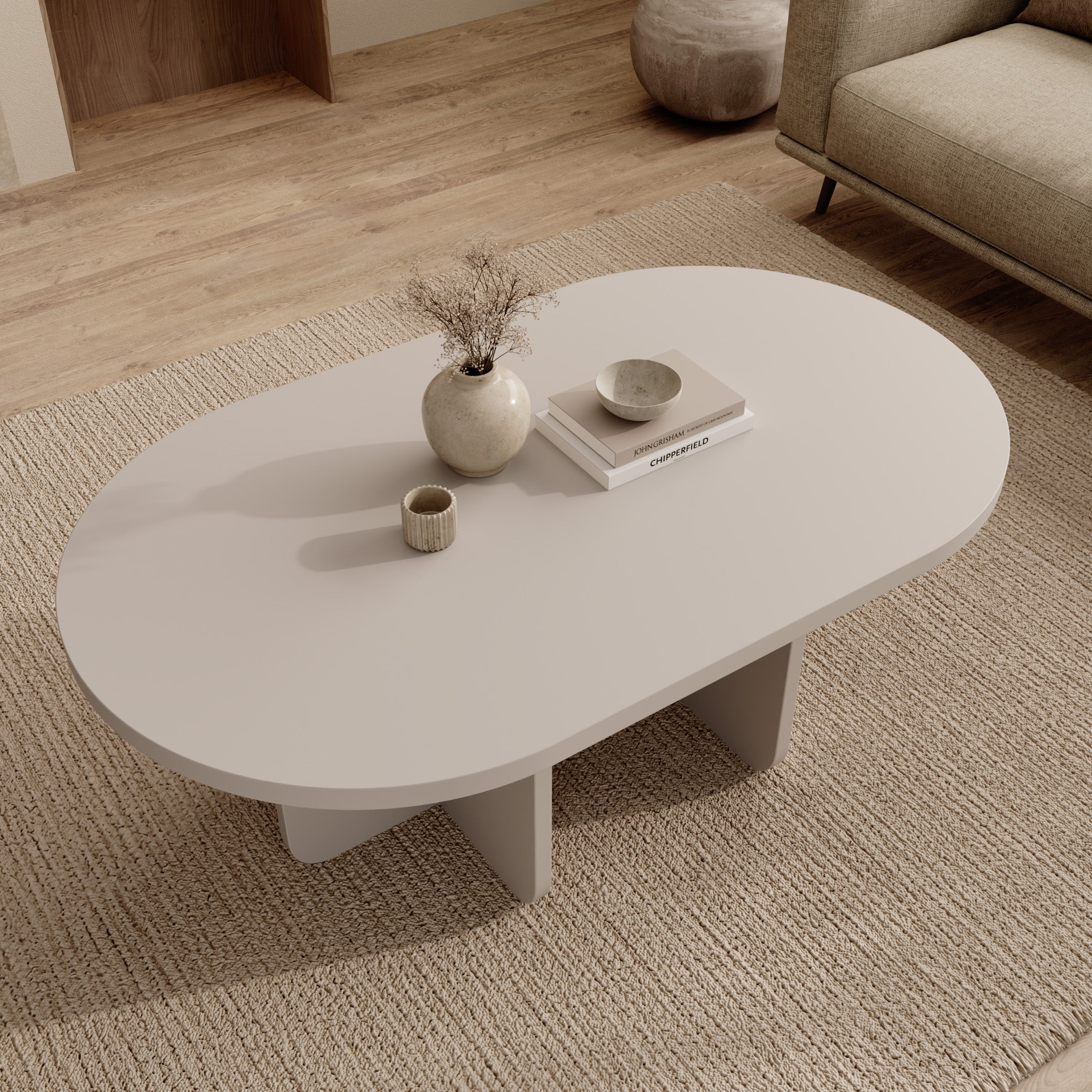 Accra - Salontafel - Beige - 110x65x42 cm