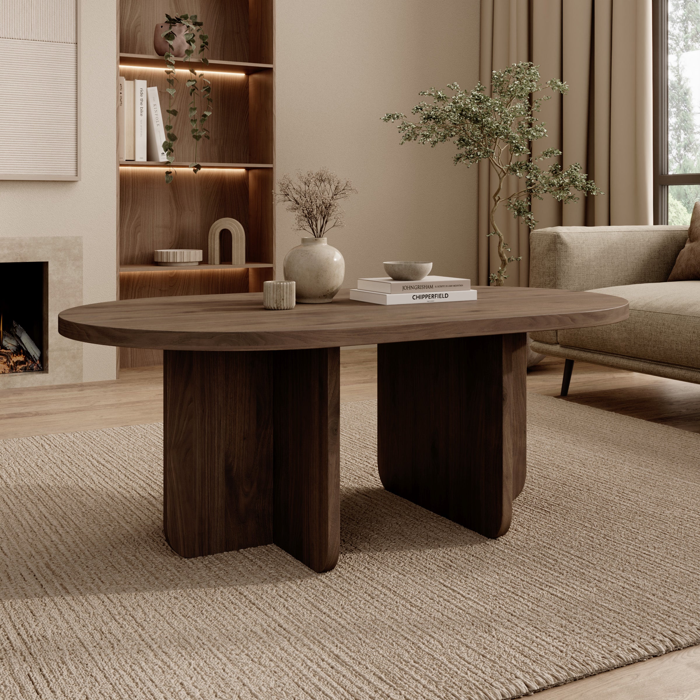 Accra - Salontafel - Walnootpatroon - 110x65x42 cm