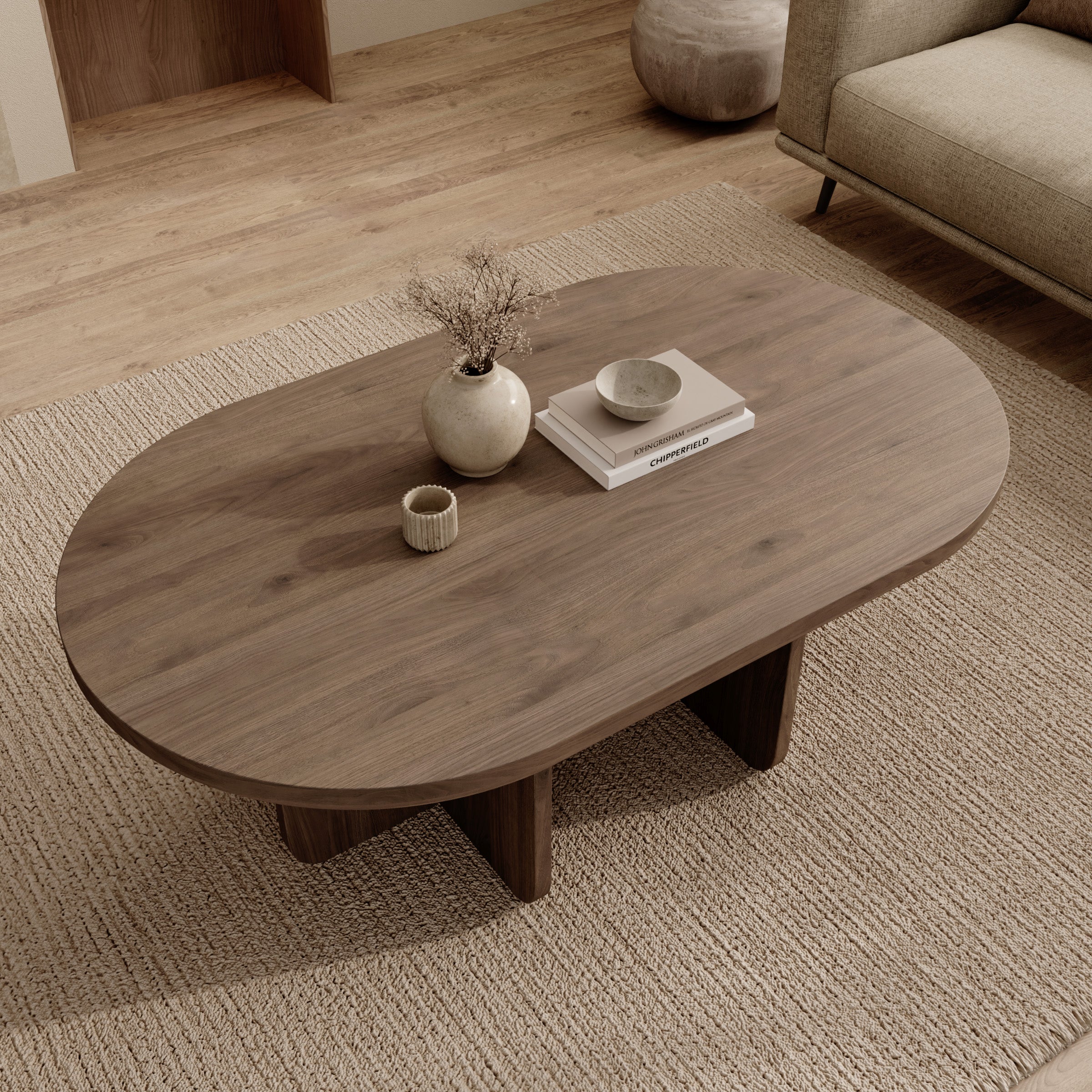 Accra - Salontafel - Walnootpatroon - 110x65x42 cm
