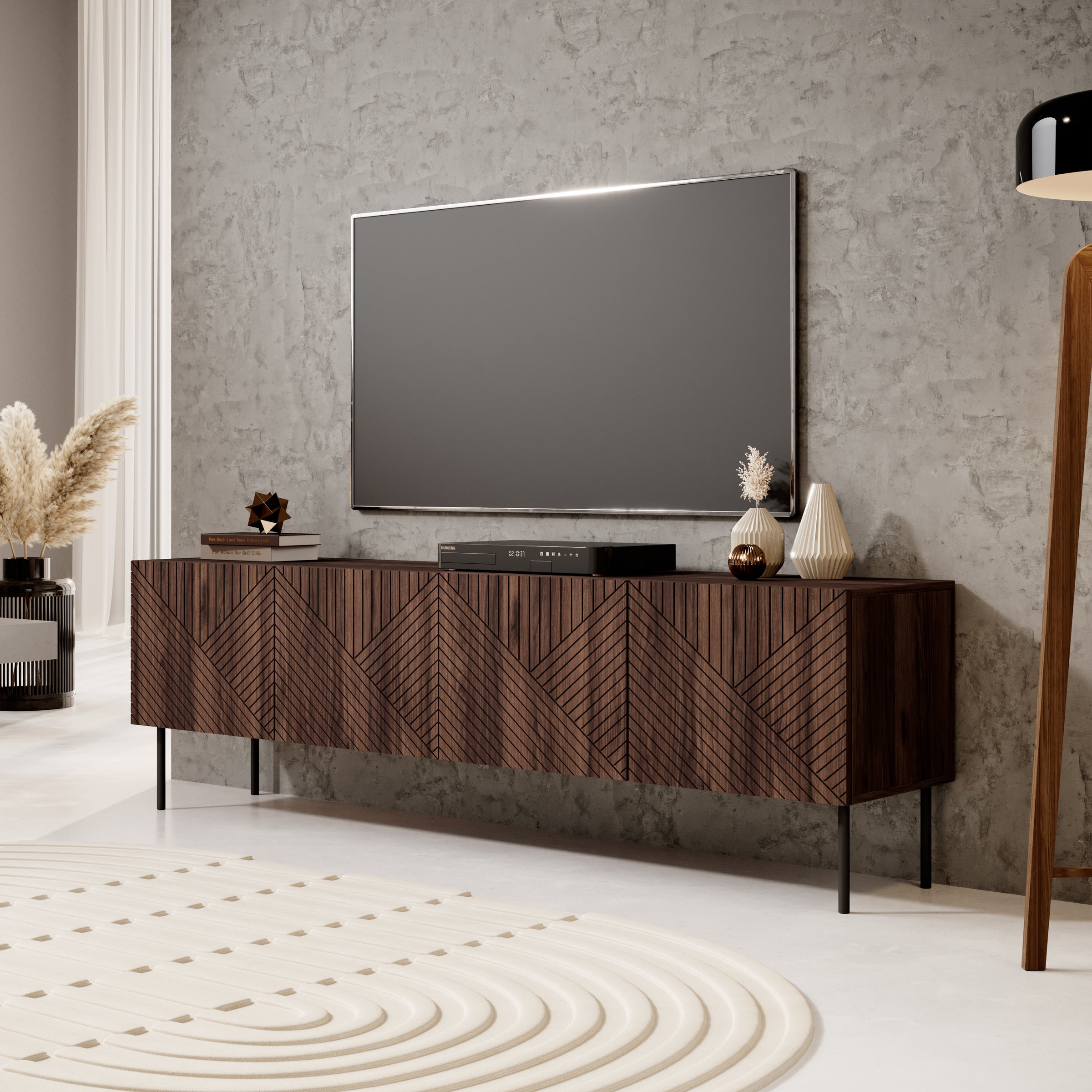 Adelaide - TV-Meubel met 4 deuren - Eiken - 190x40x58 cm