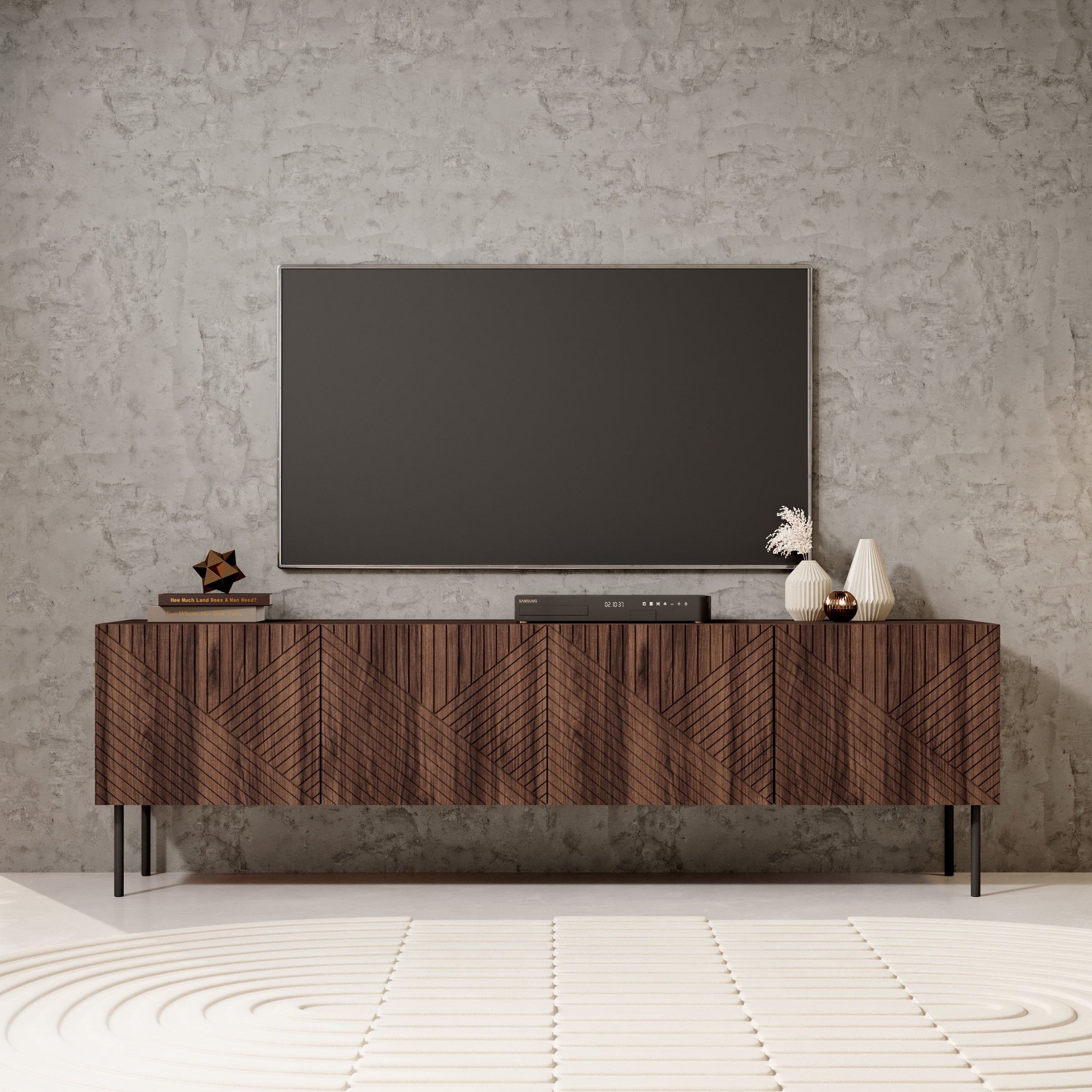 Adelaide - TV-Meubel met 4 deuren - Eiken - 190x40x58 cm