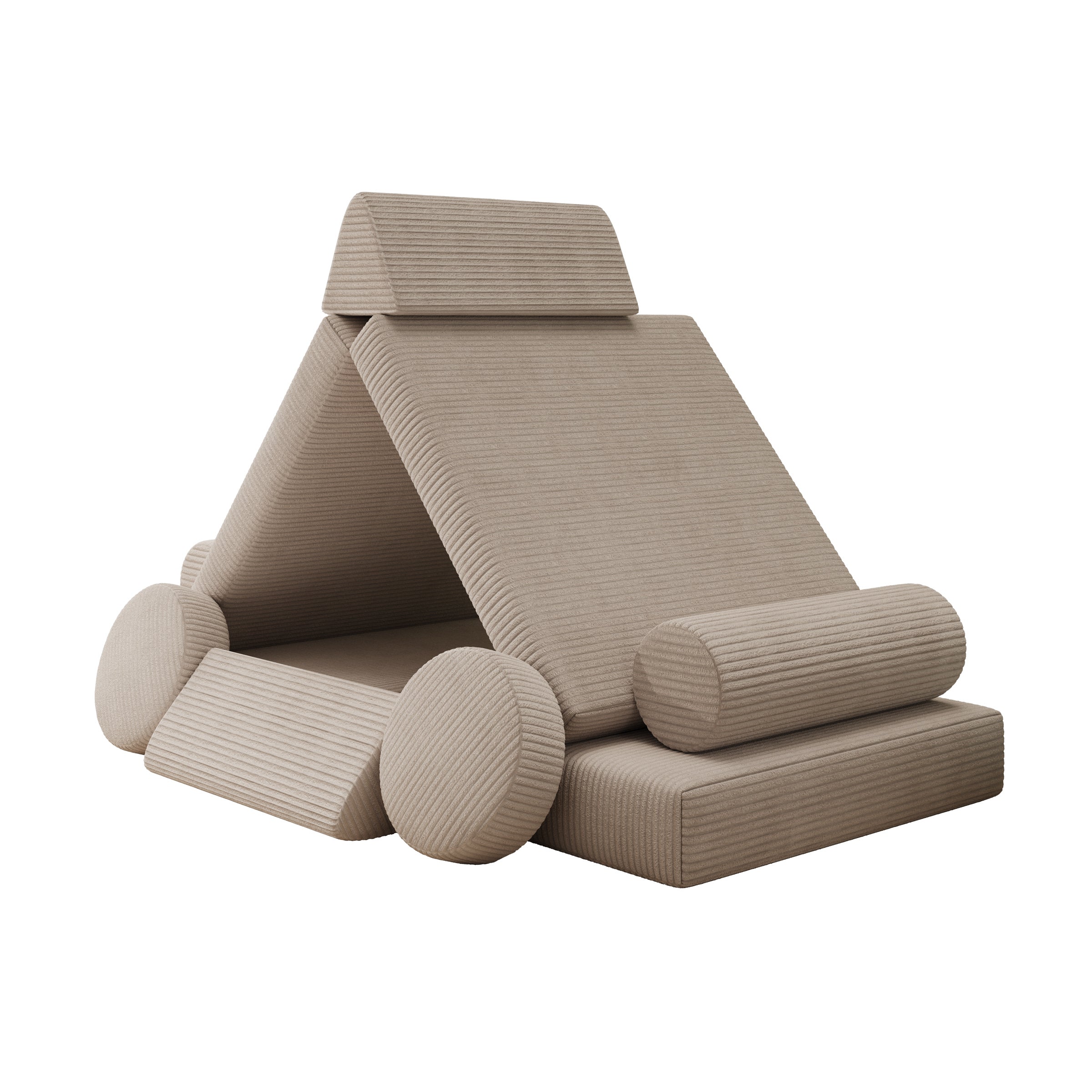 Afterglow - Speelbank - Ribstof beige - 130x65x43 cm