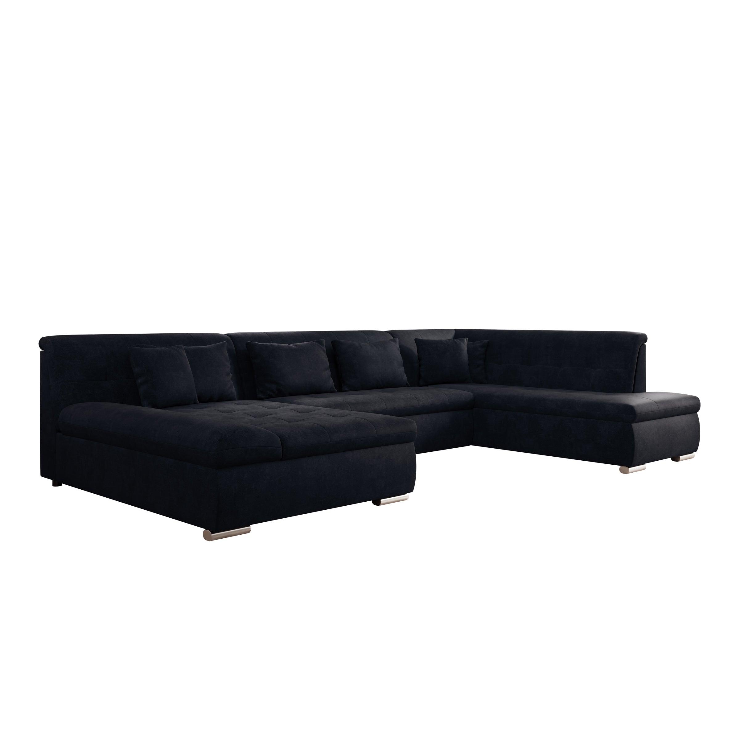 Alberta XL - Hoekbank 5-zits - Velvet zwart - Links