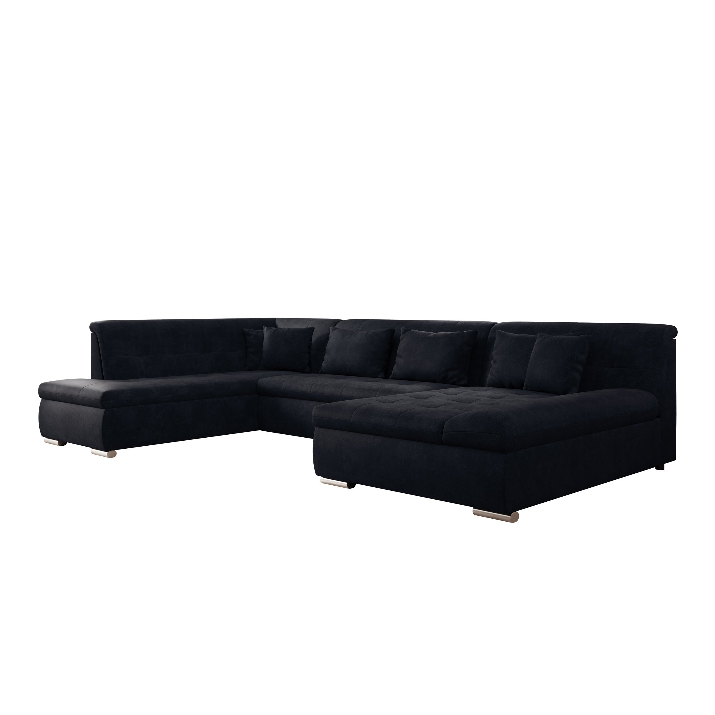 Alberta XL - Hoekbank 5-zits - Velvet zwart - Rechts