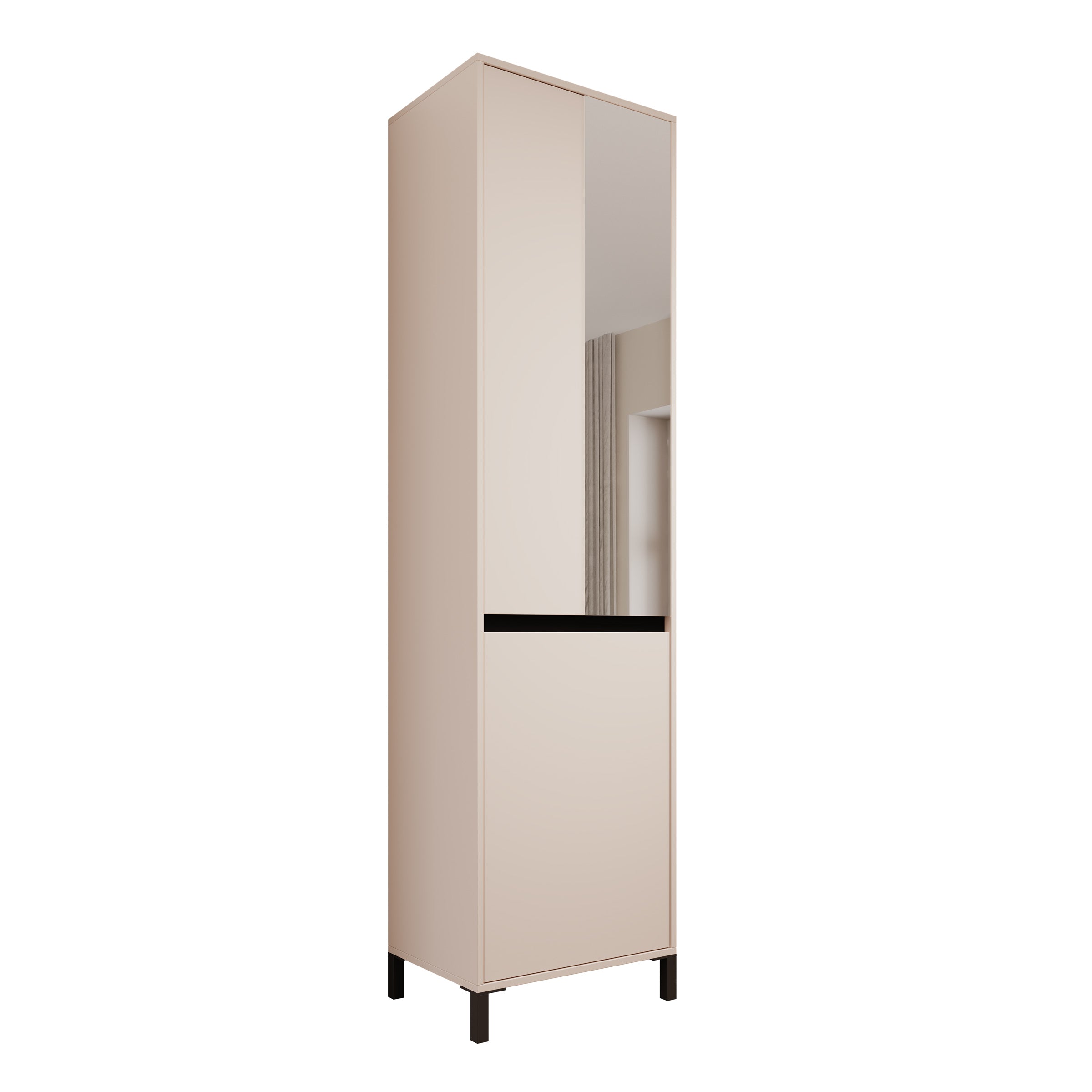 Alessa - Halkast met 2 deuren - Beige - 55x40x206 cm