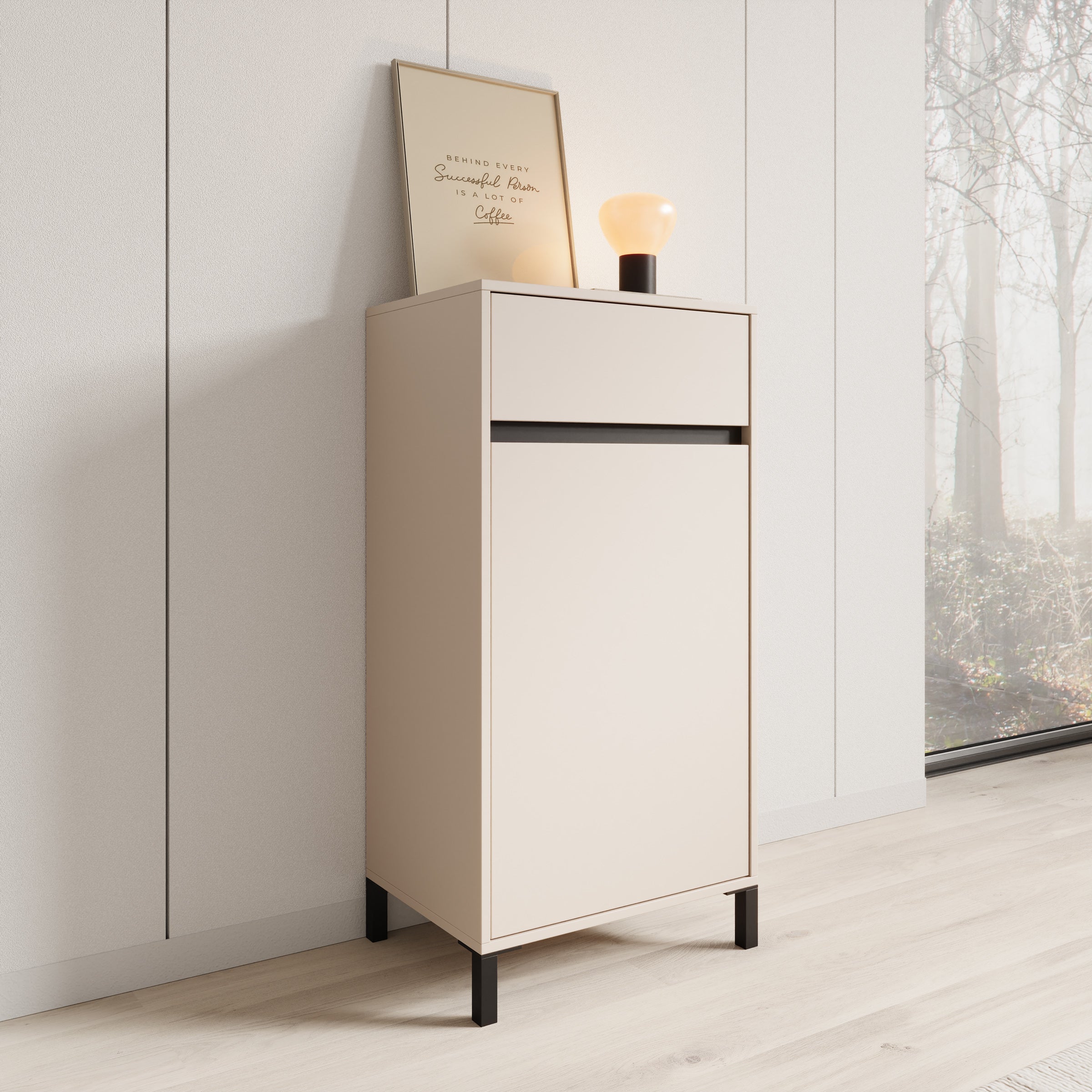 Alessa - Schoenenkast - Beige - 55x40x110 cm