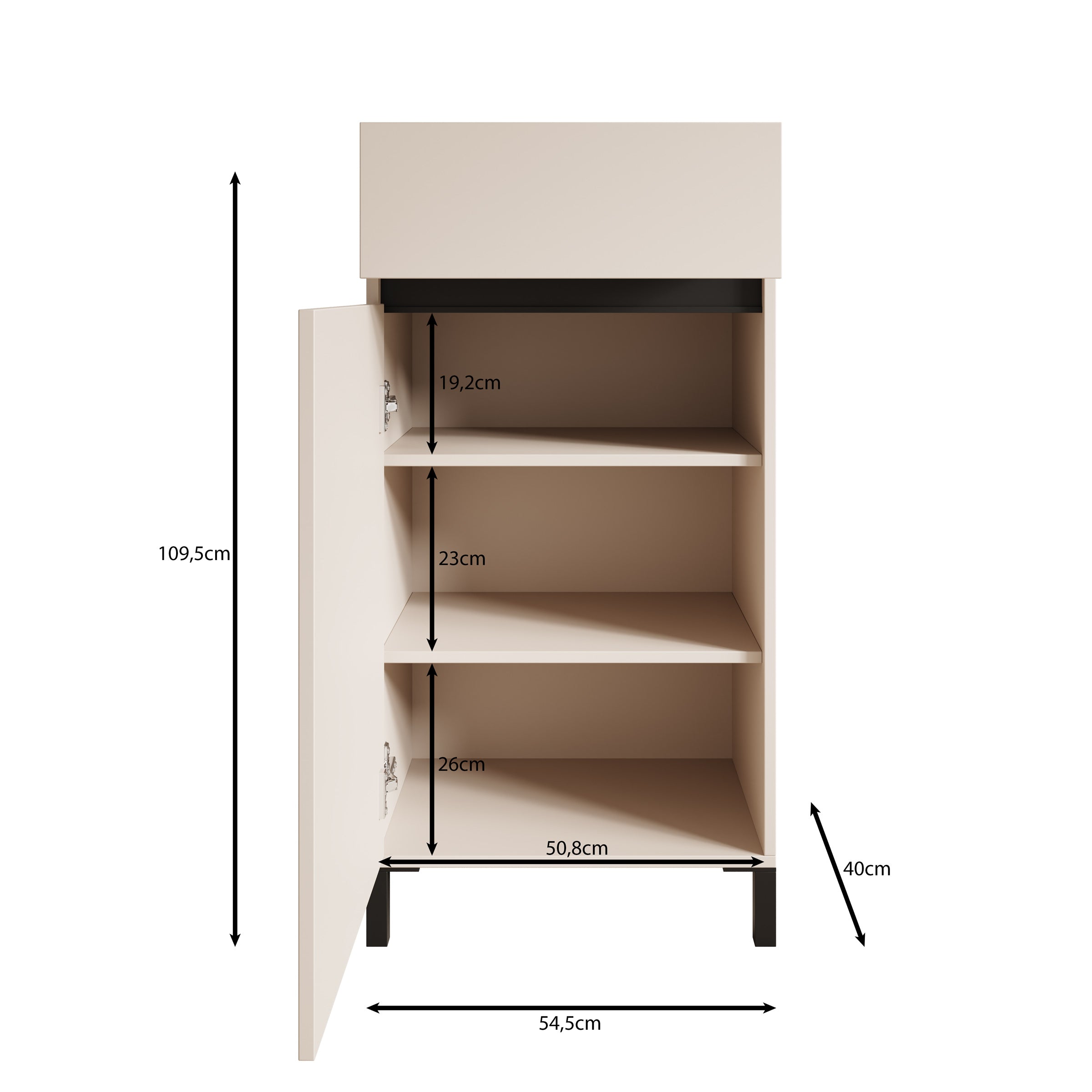 Alessa - Schoenenkast - Beige - 55x40x110 cm