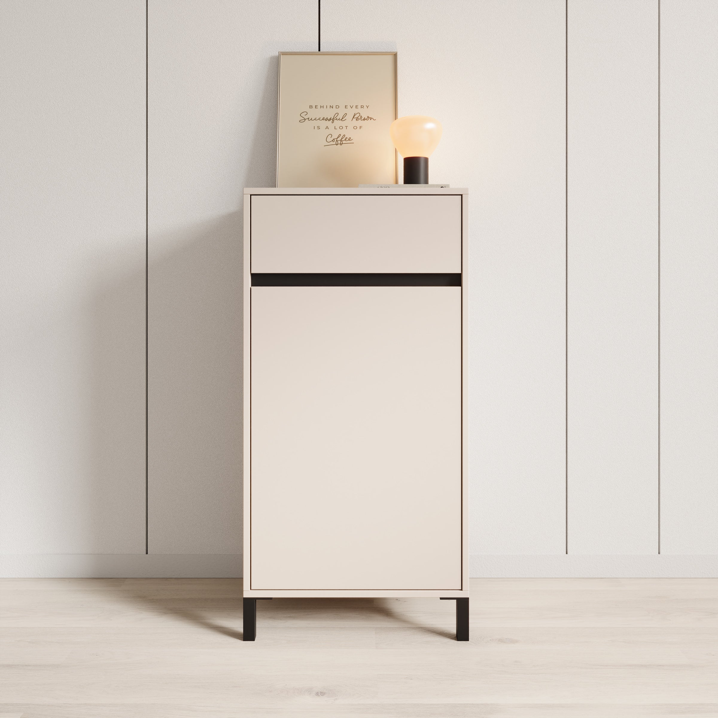 Alessa - Schoenenkast - Beige - 55x40x110 cm