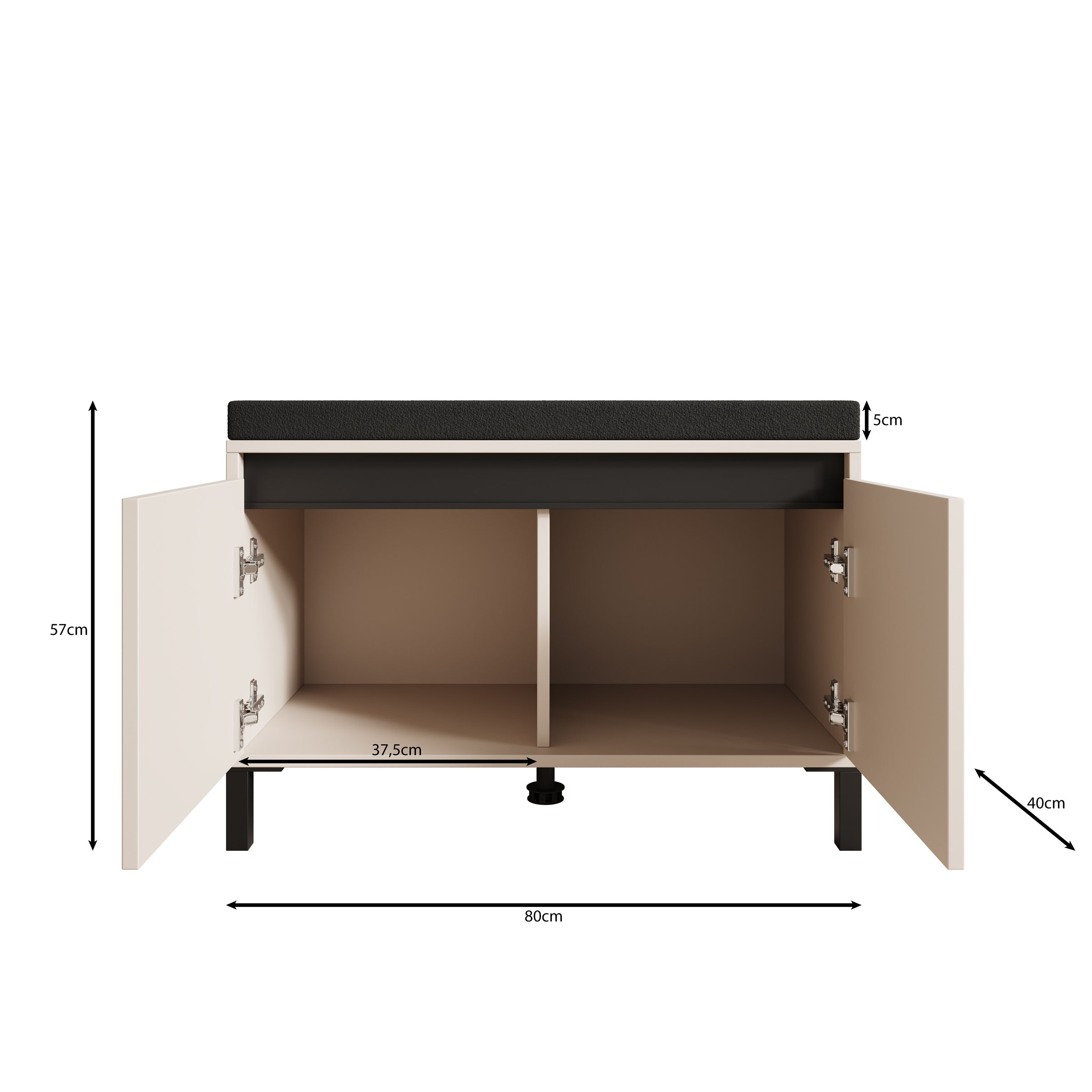 Alessa - Schoenenkast - Beige - 80x40x57 cm