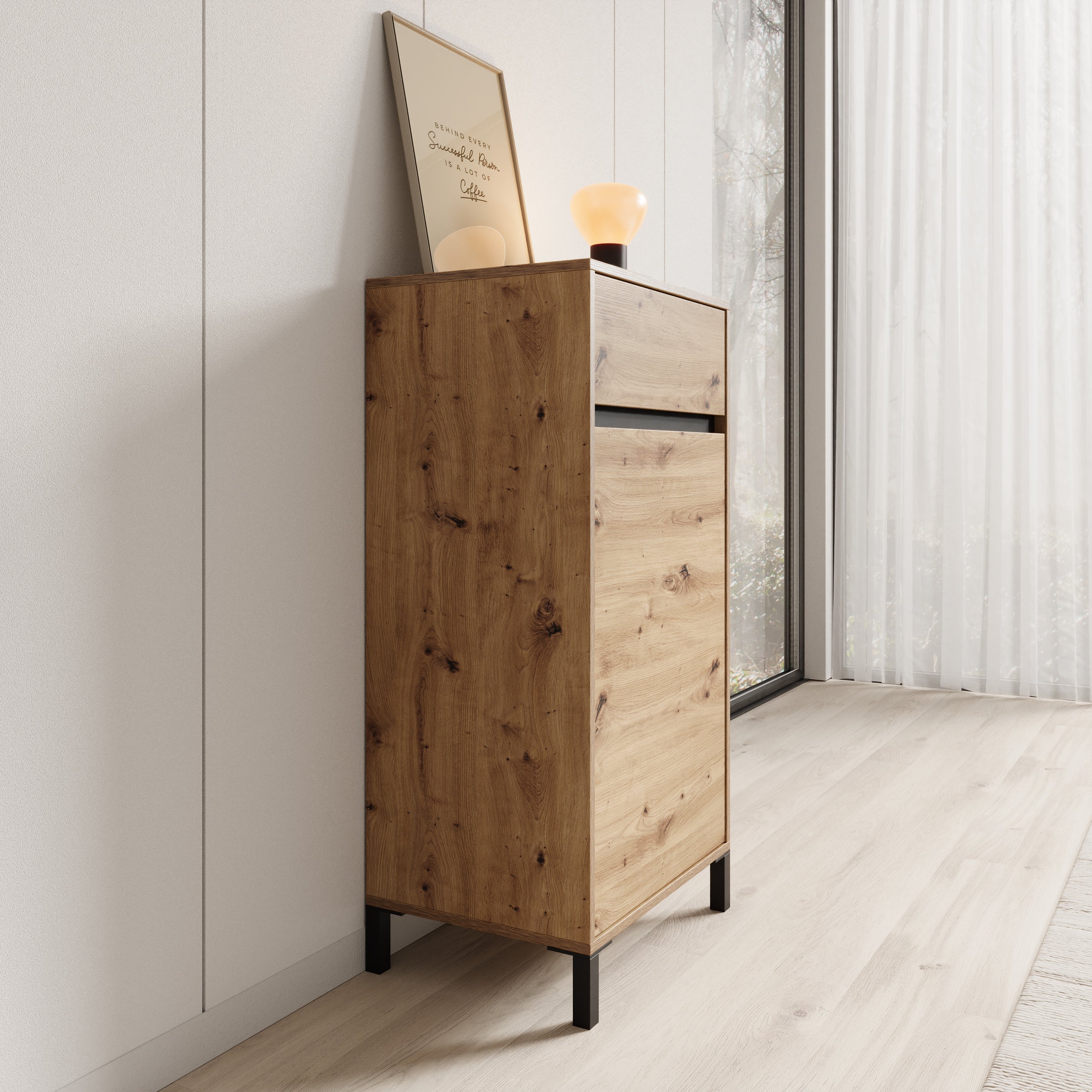 Alessa - Schoenenkast - Eiken - 55x40x110 cm