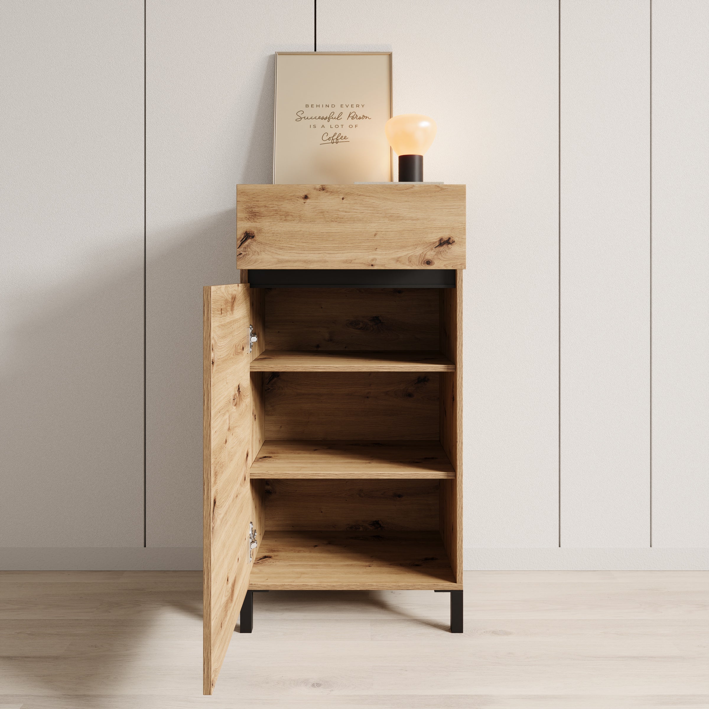 Alessa - Schoenenkast - Eiken - 55x40x110 cm