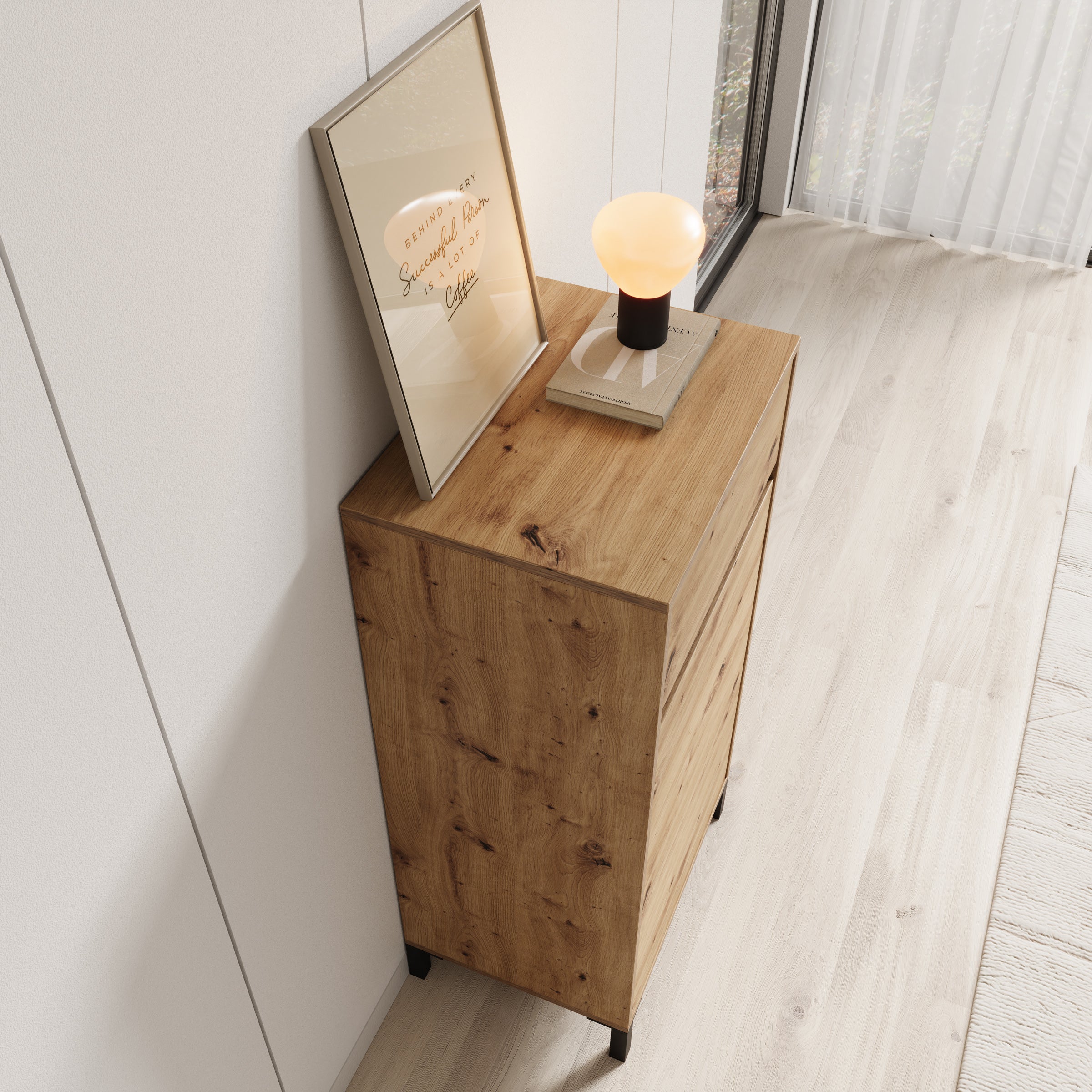 Alessa - Schoenenkast - Eiken - 55x40x110 cm