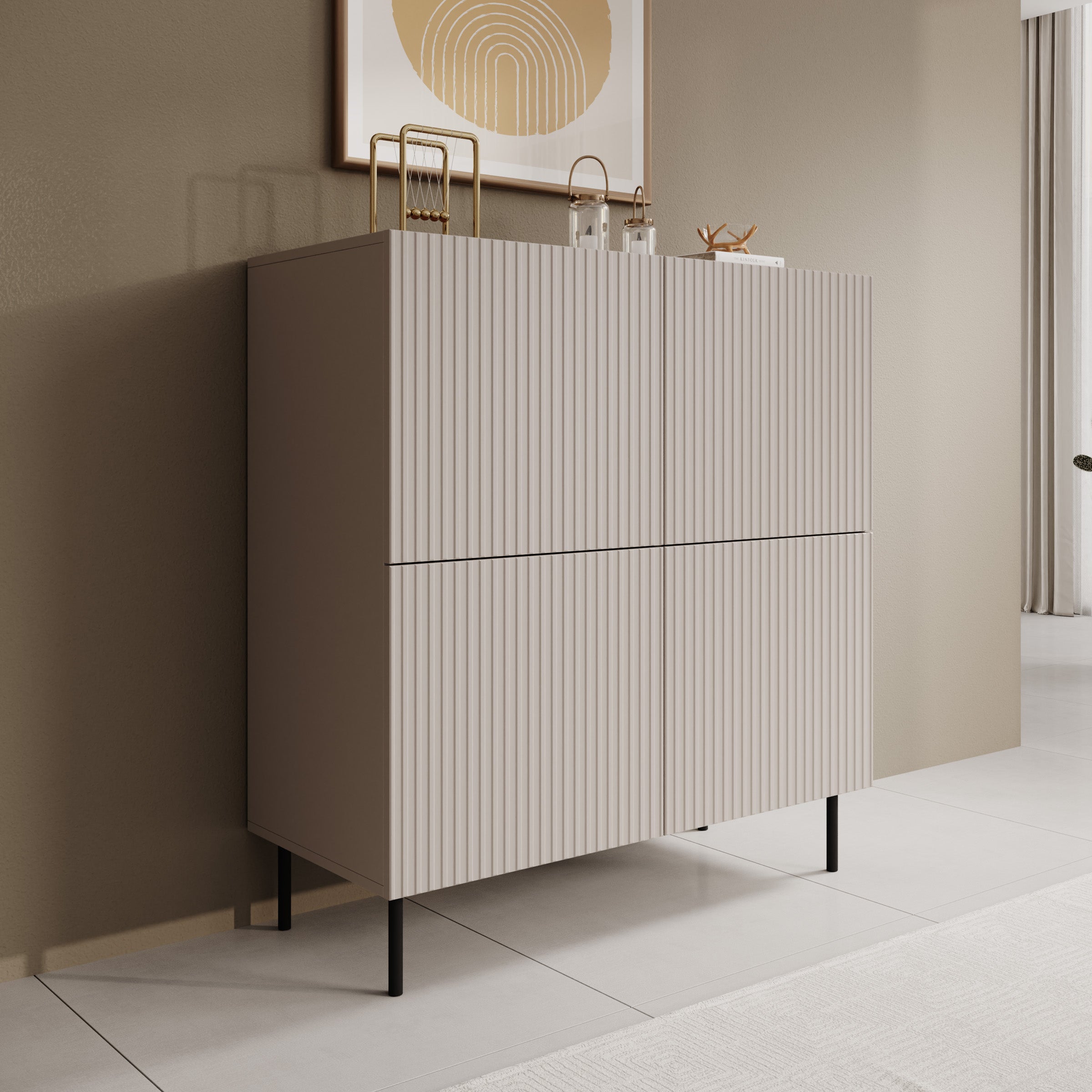 Alex - Dressoir - Beige - 101x42x106 cm