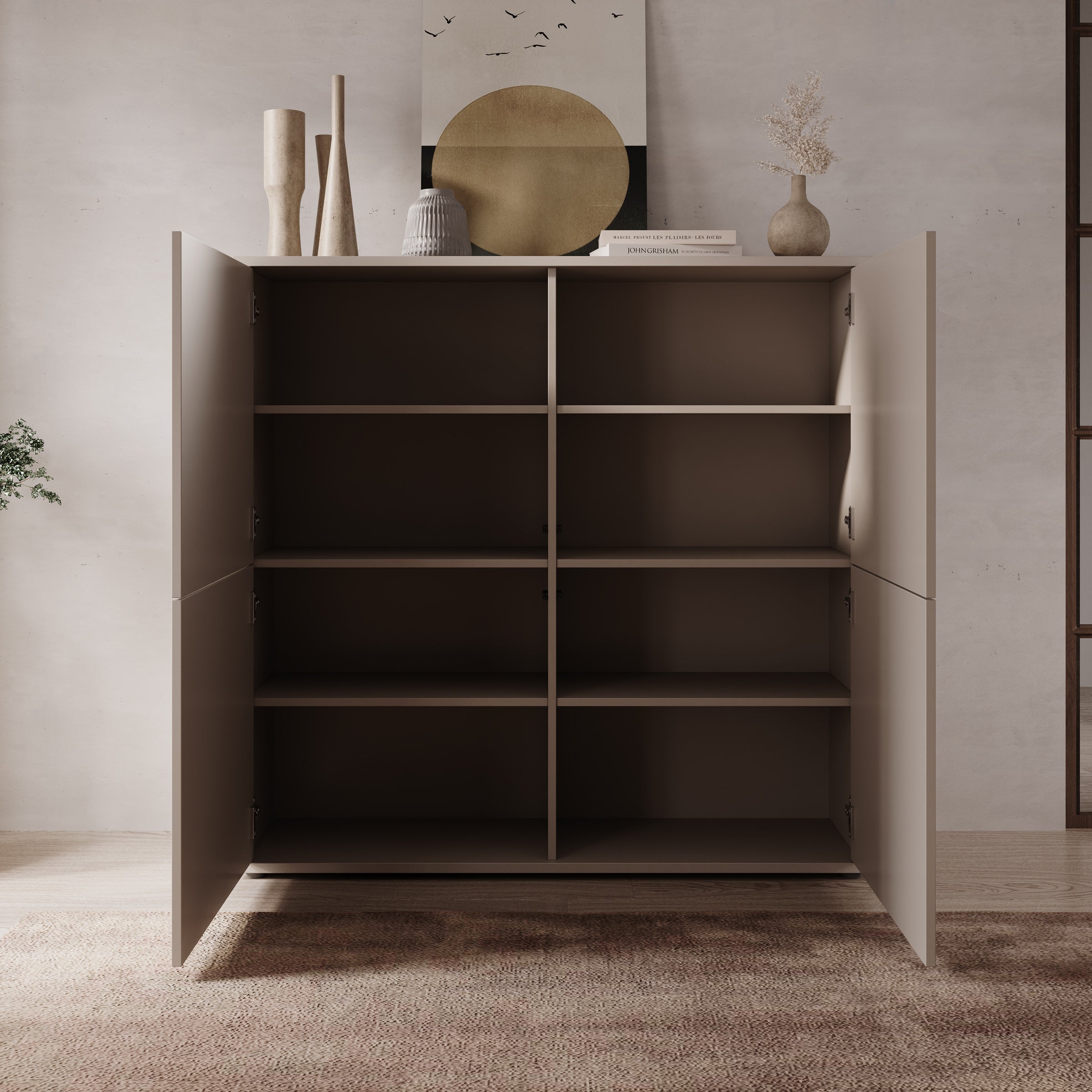 Amber - Dressoir - Beige - 125x35x122 cm