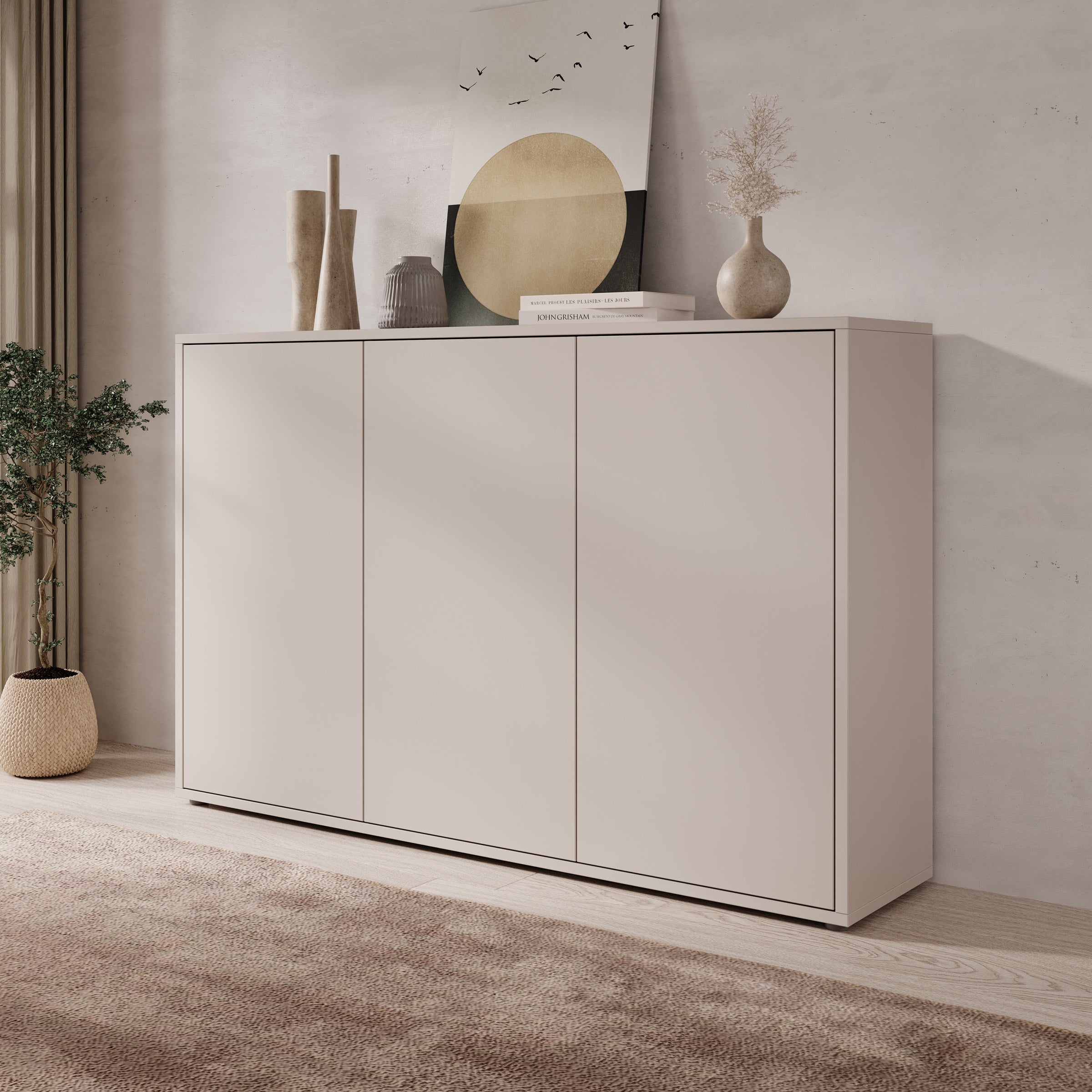 Amber - Dressoir - Beige - 154x35x99 cm