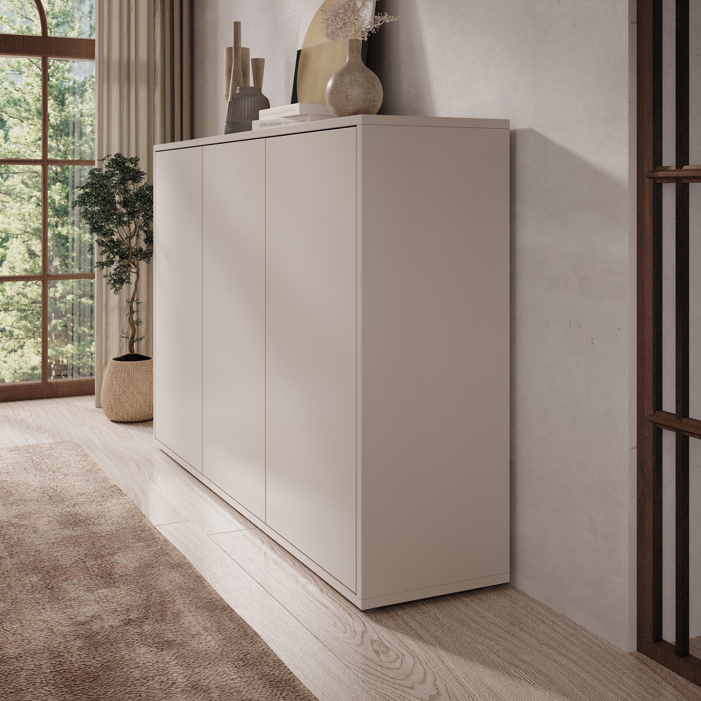 Amber - Dressoir - Beige - 154x35x99 cm