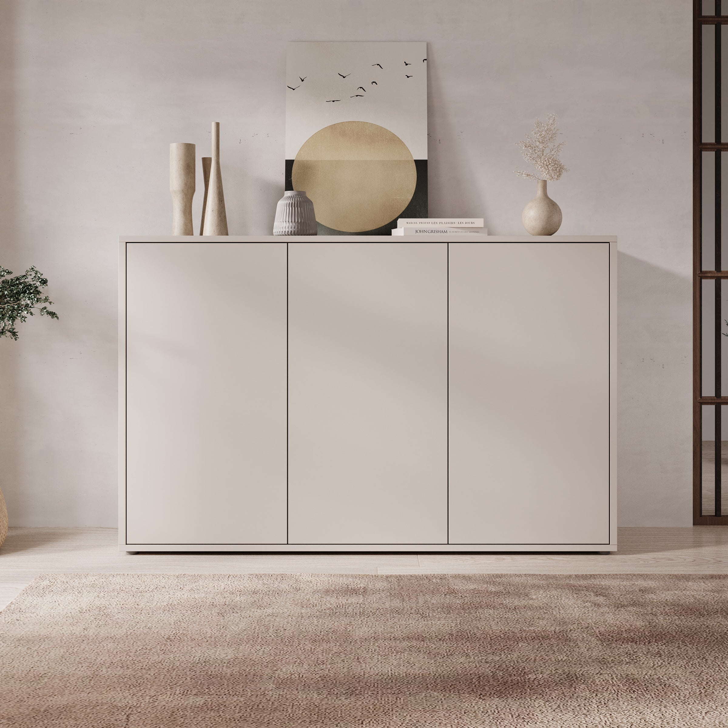 Amber - Dressoir - Beige - 154x35x99 cm