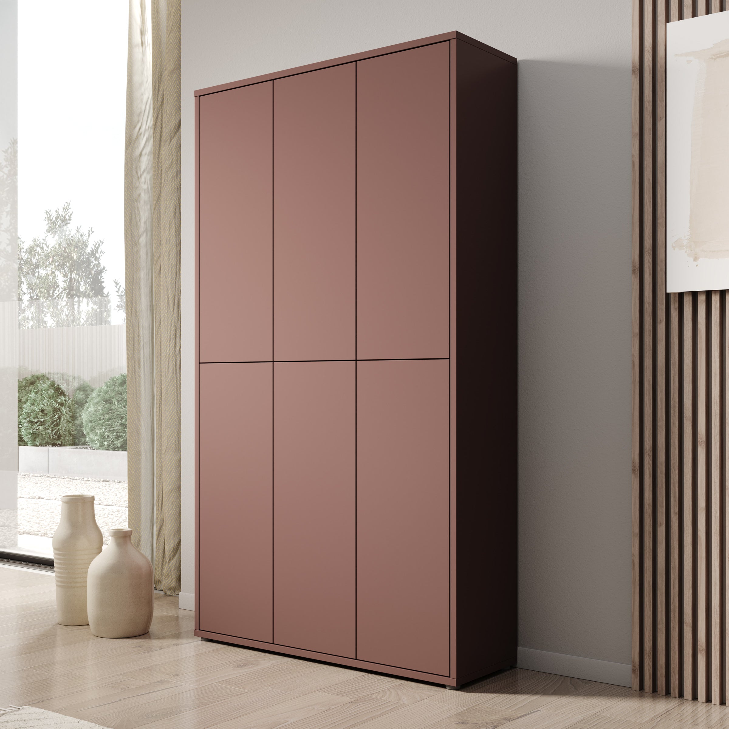 Amber - Schoenenkast - Terracotta - 109x35x192 cm