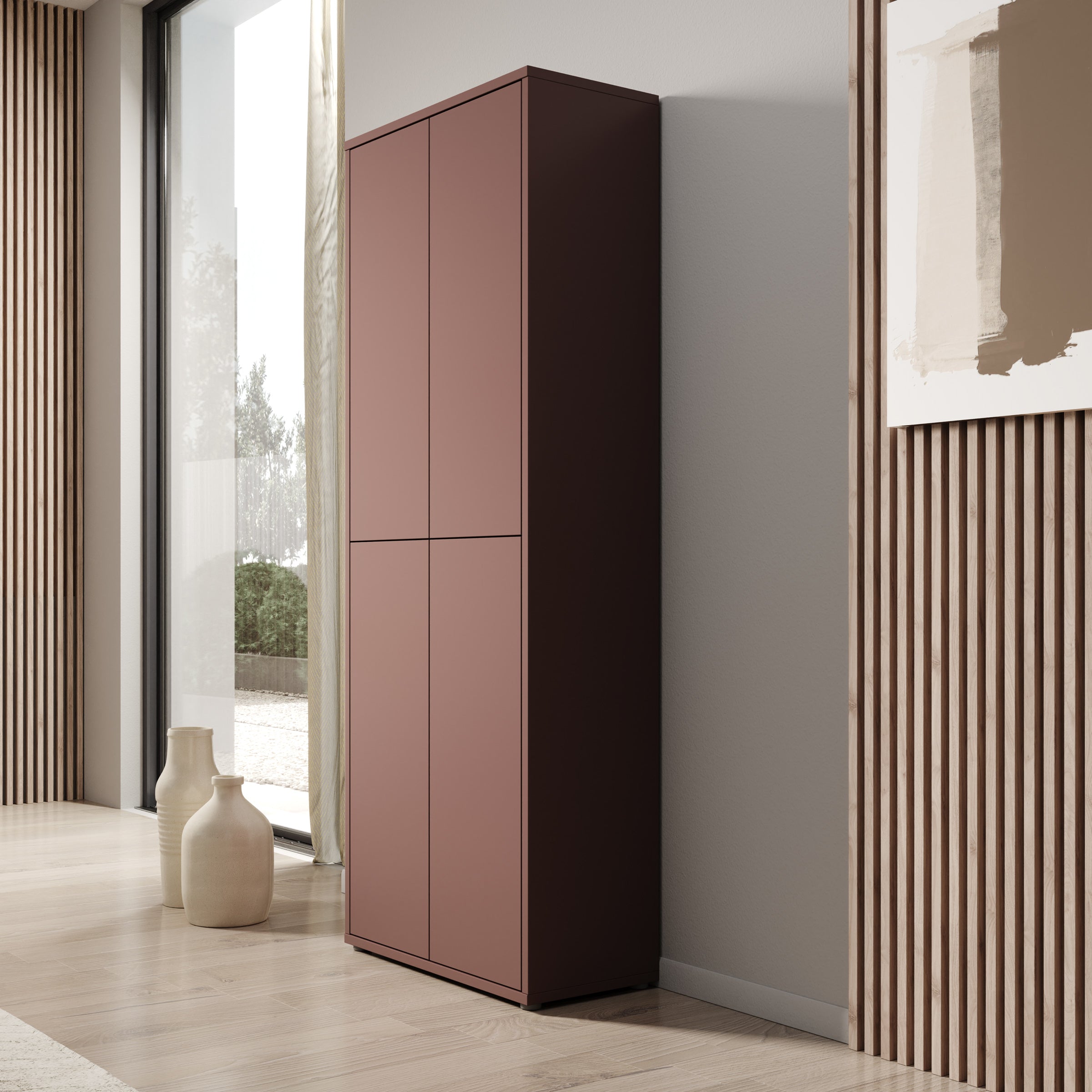 Amber - Schoenenkast - Terracotta - 75x35x192 cm