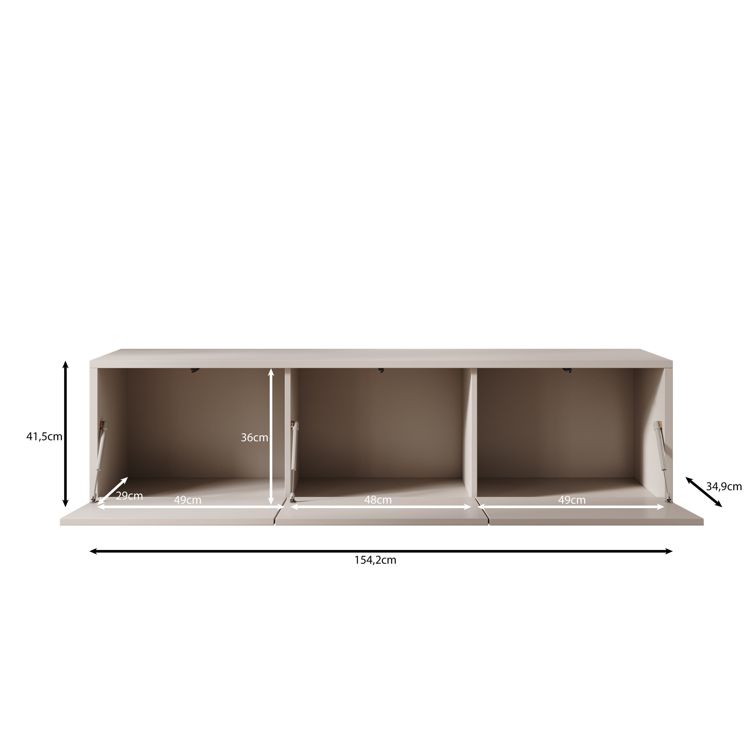 Amber - TV-Meubel - Beige - 154x35x42 cm
