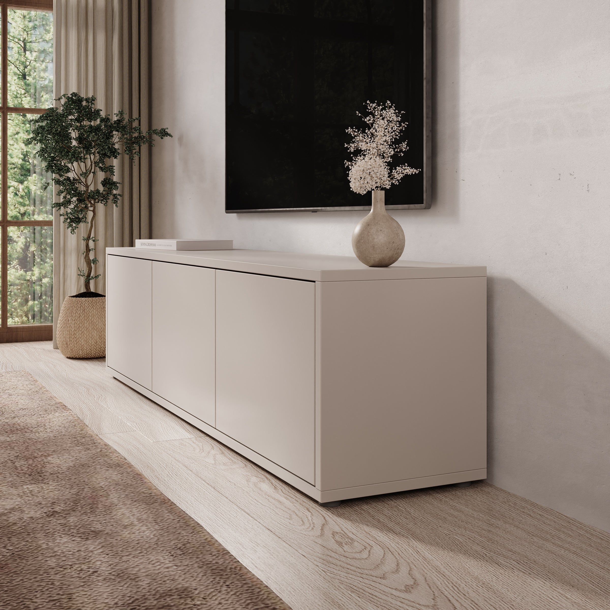 Amber - TV-Meubel - Beige - 154x35x42 cm