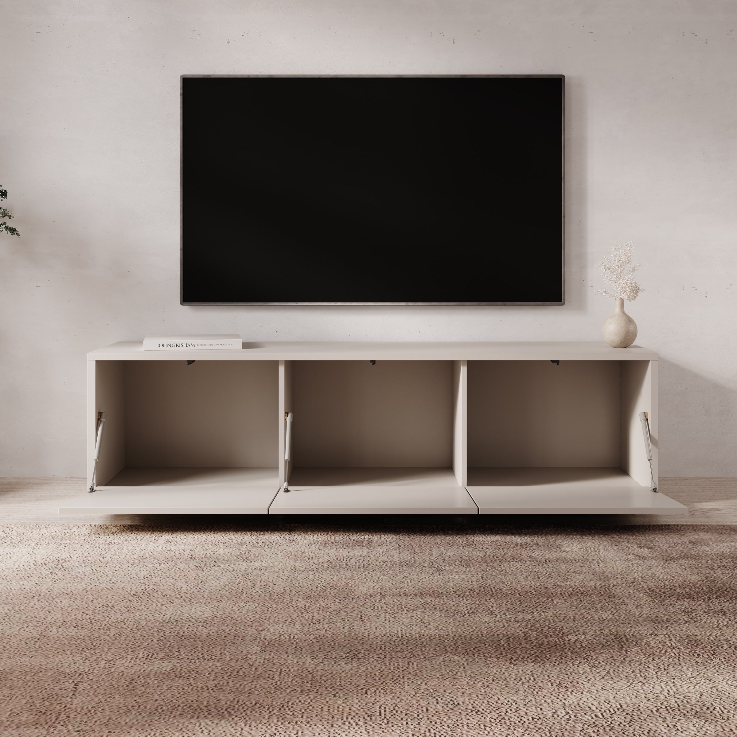 Amber - TV-Meubel - Beige - 154x35x42 cm