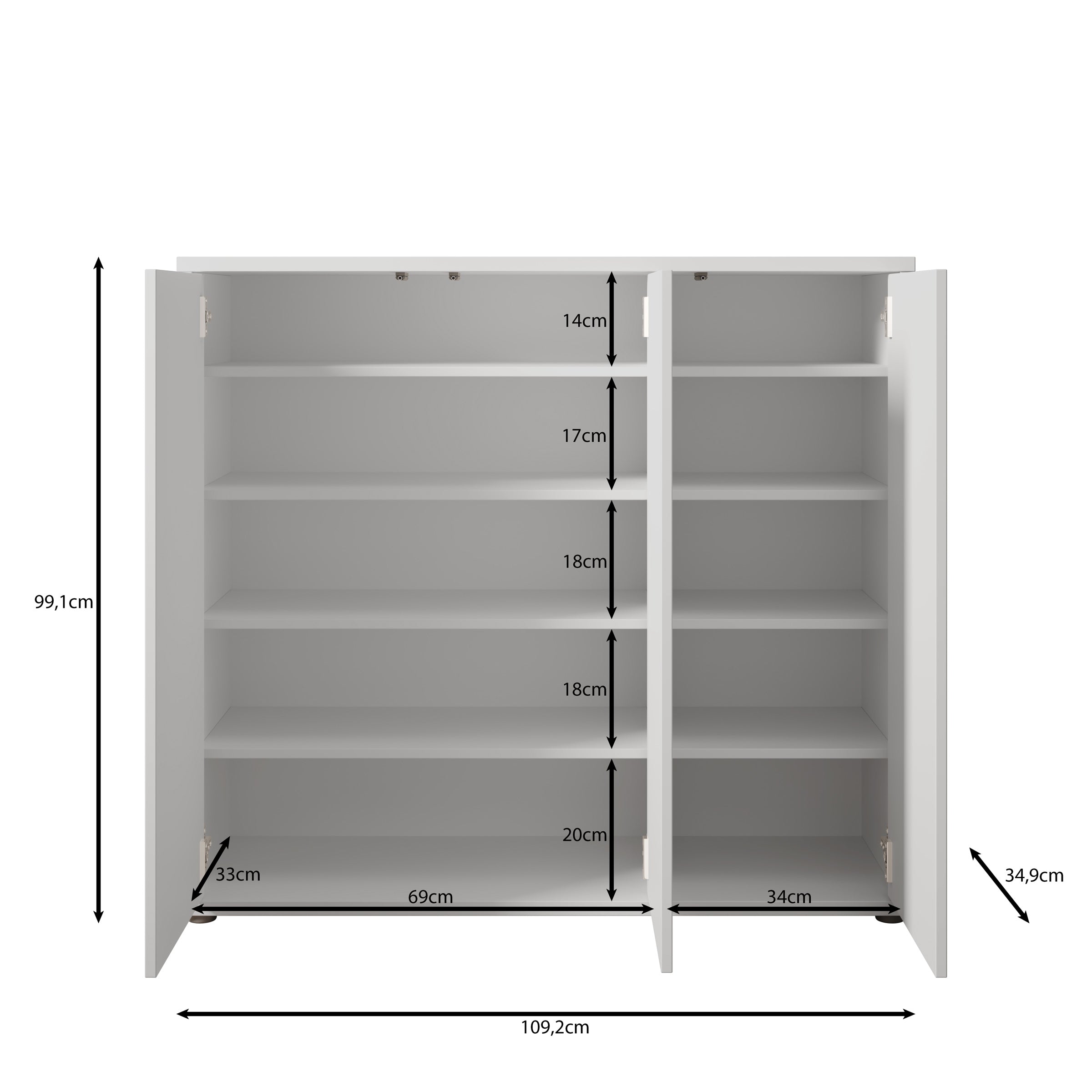 Amber 2 - Schoenenkast - Groen - 109x35x99 cm