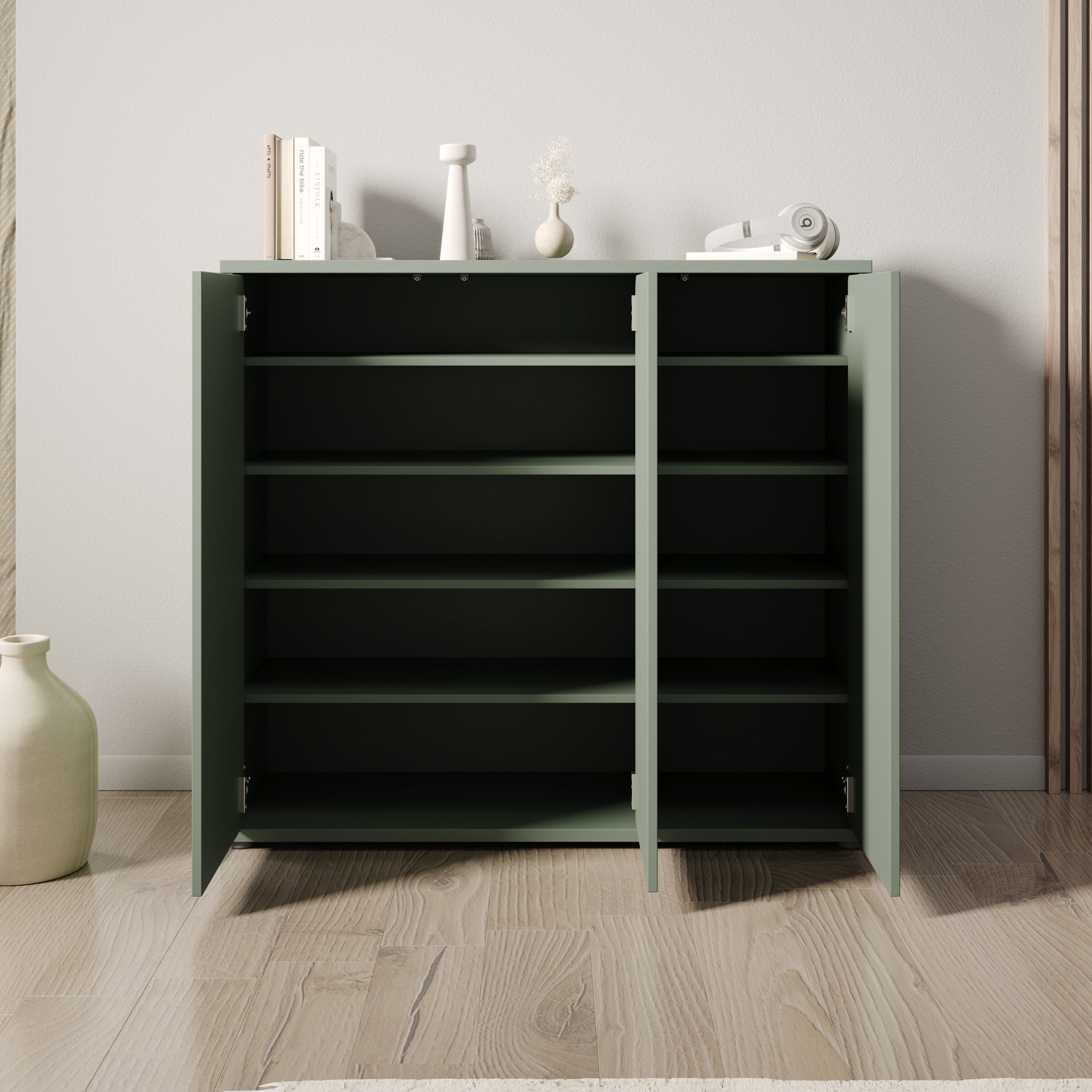 Amber 2 - Schoenenkast - Groen - 109x35x99 cm