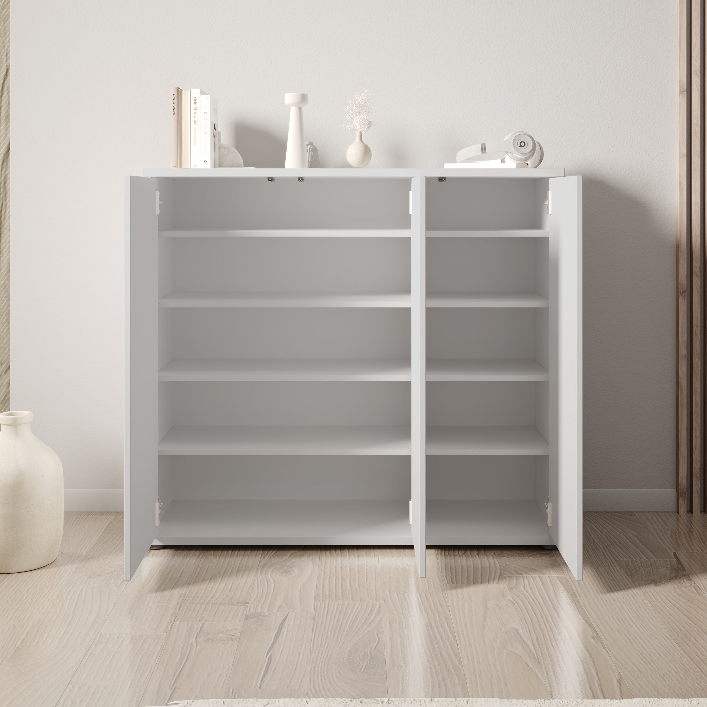 Amber 2 - Schoenenkast - Lichtgrijs - 109x35x99 cm