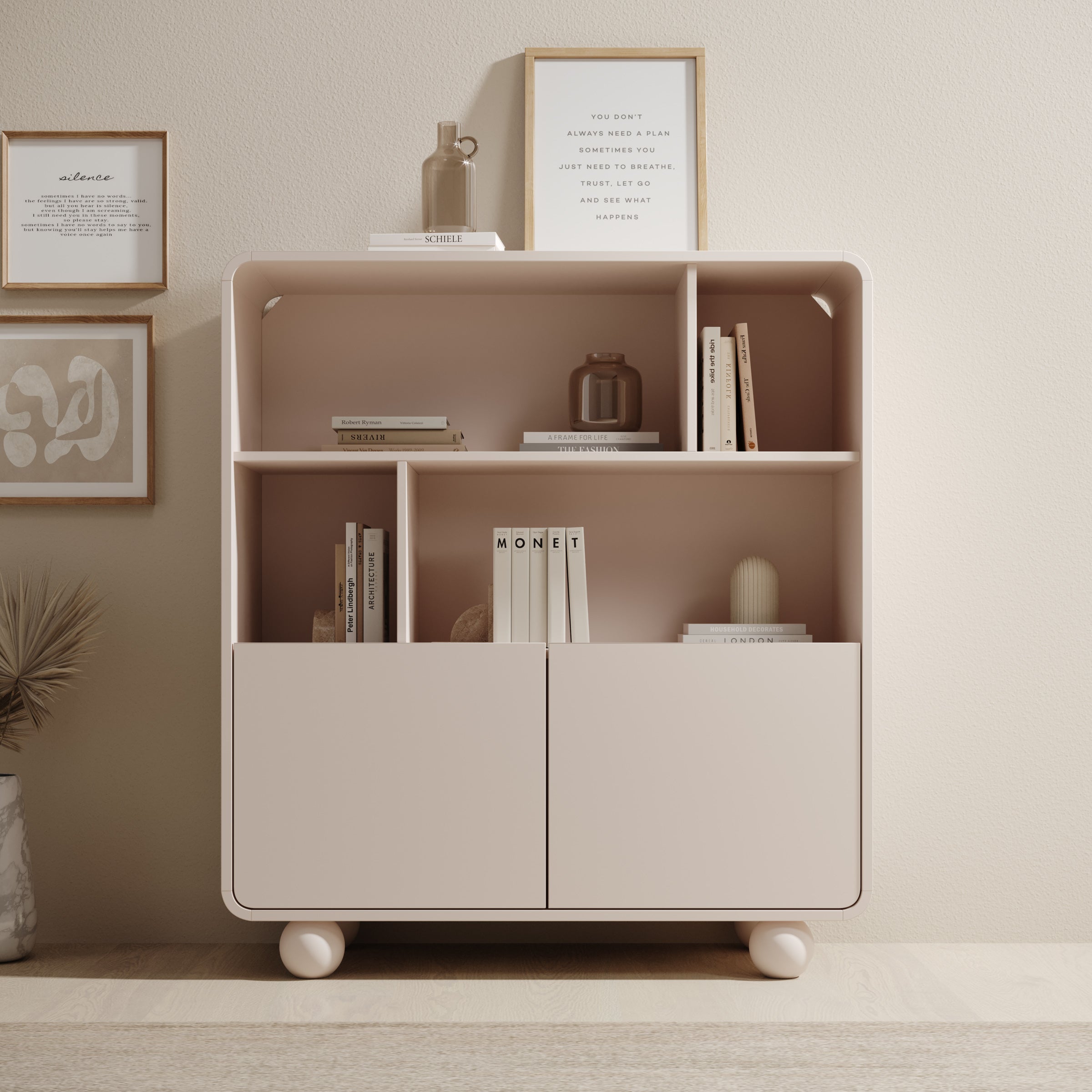 Anobo - Boekenkast - Beige - 108x39x121 cm