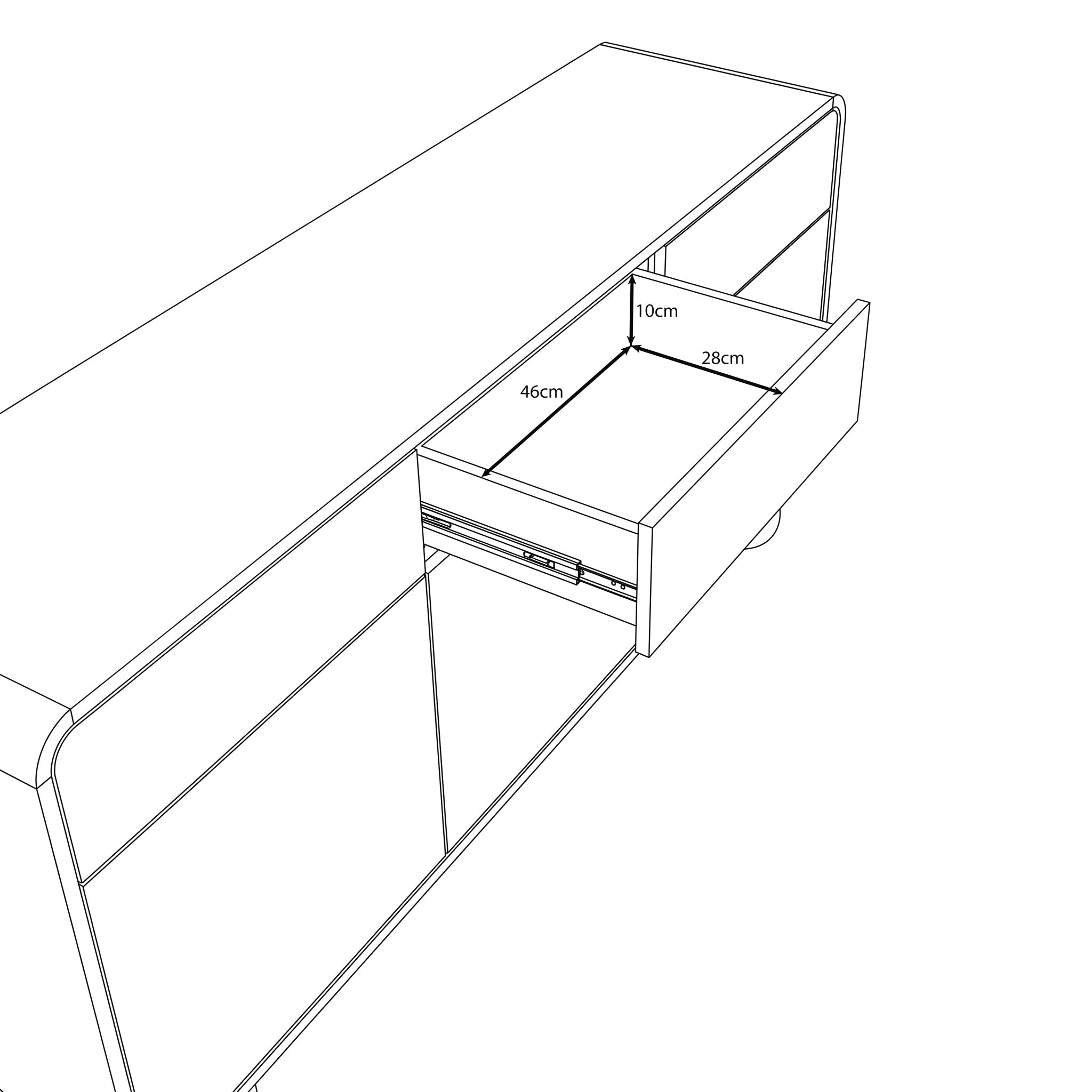 Anobo - Dressoir - Beige - 160x39x75 cm