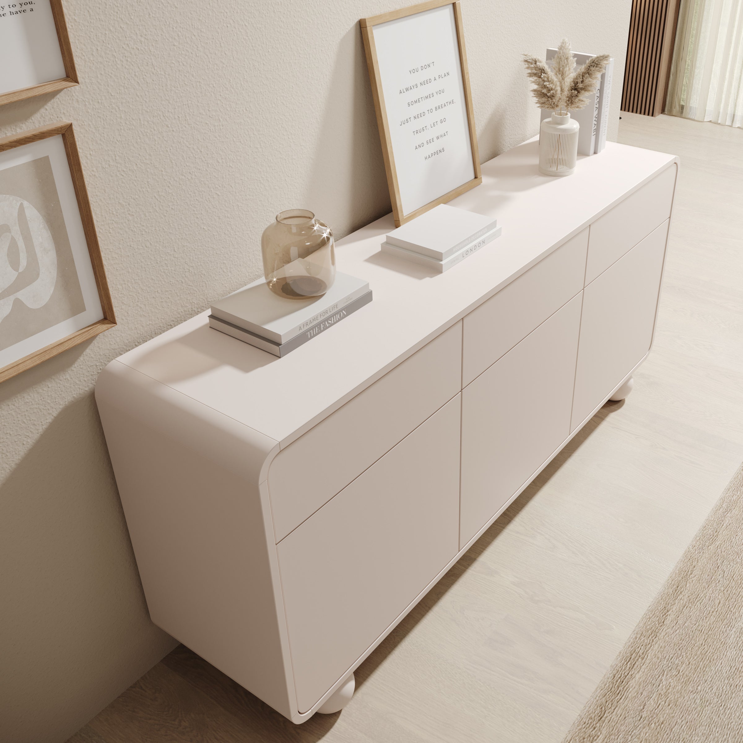 Anobo - Dressoir - Beige - 160x39x75 cm