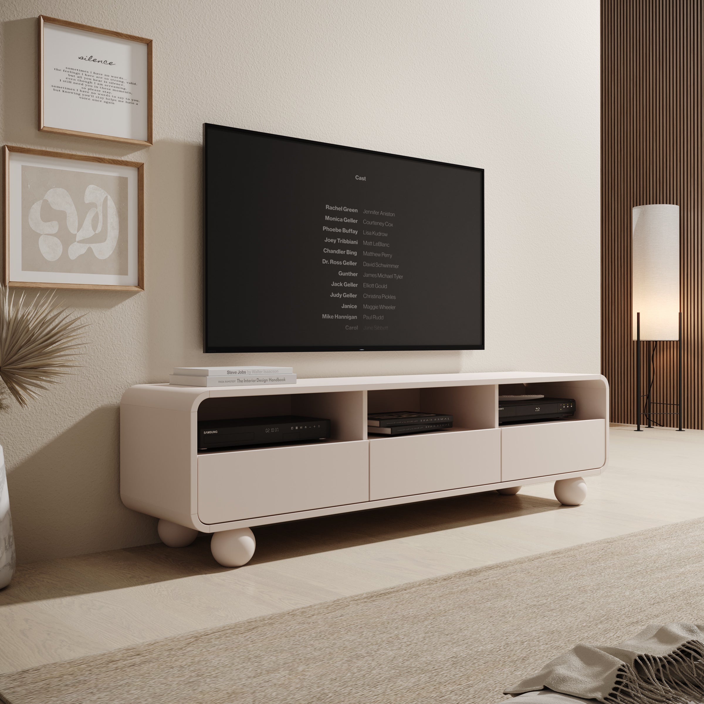 Anobo - TV-Meubel - Beige - 160x39x44 cm