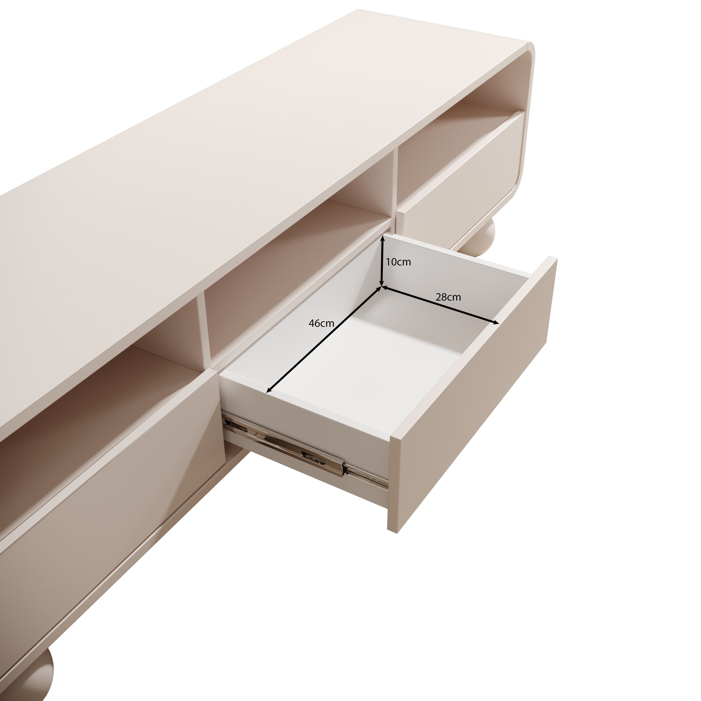 Anobo - TV-Meubel - Beige - 160x39x44 cm