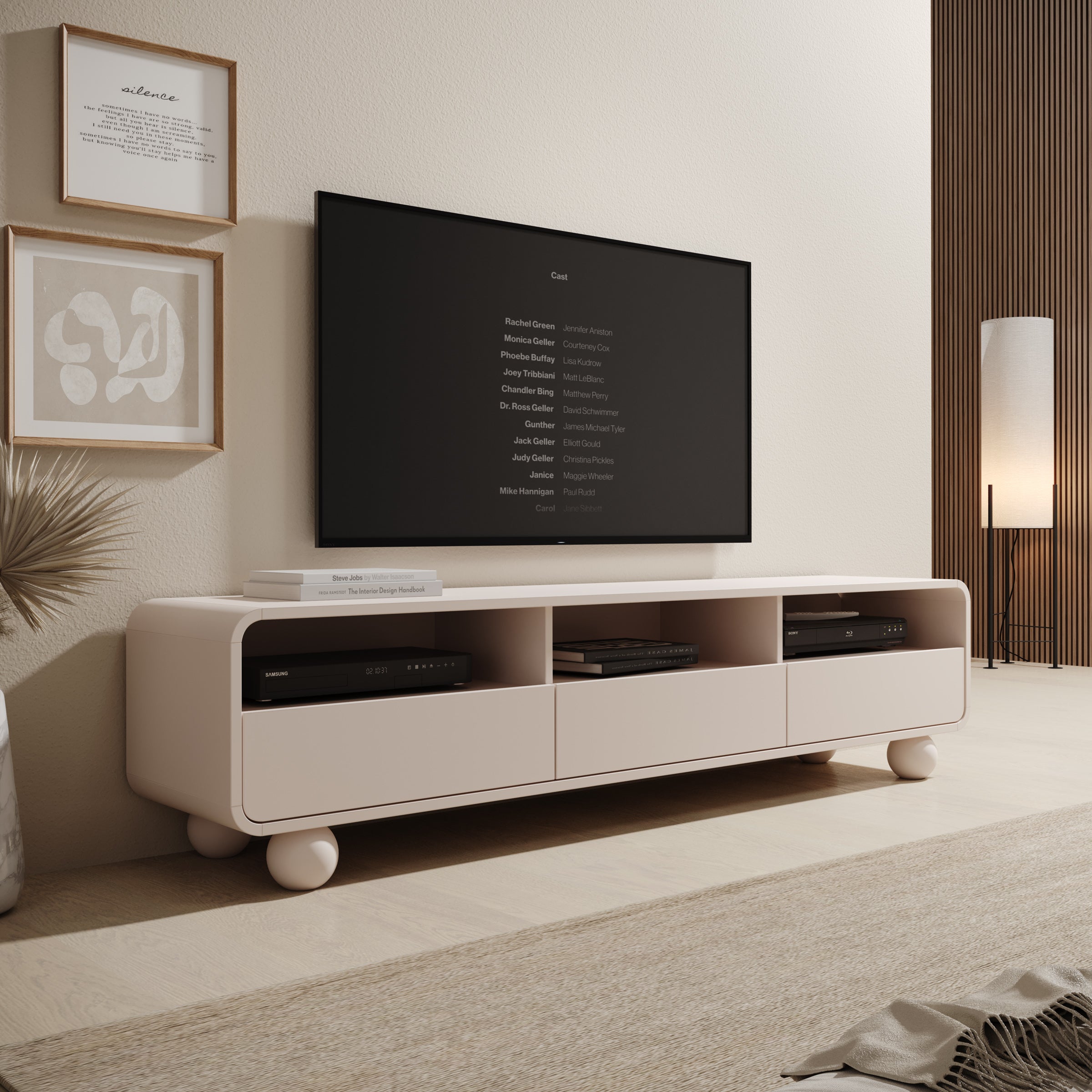 Anobo - TV-Meubel - Beige - 180x39x44 cm