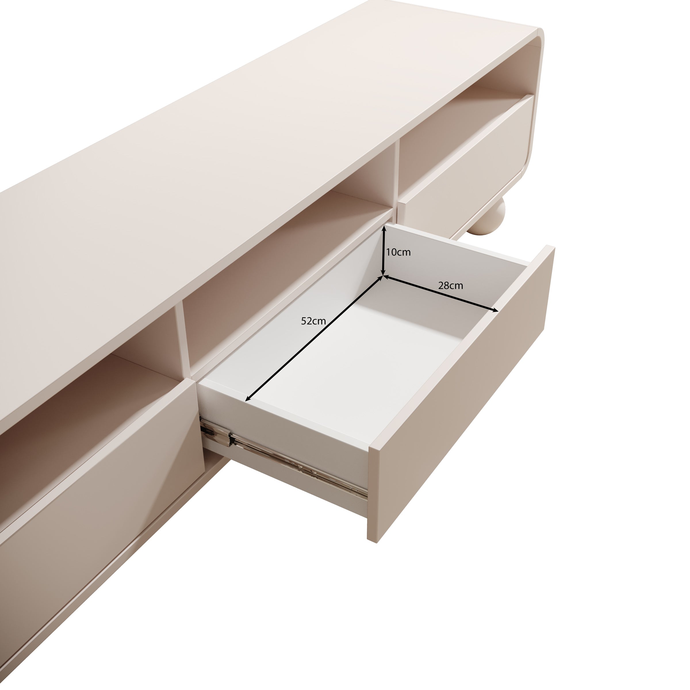 Anobo - TV-Meubel - Beige - 180x39x44 cm