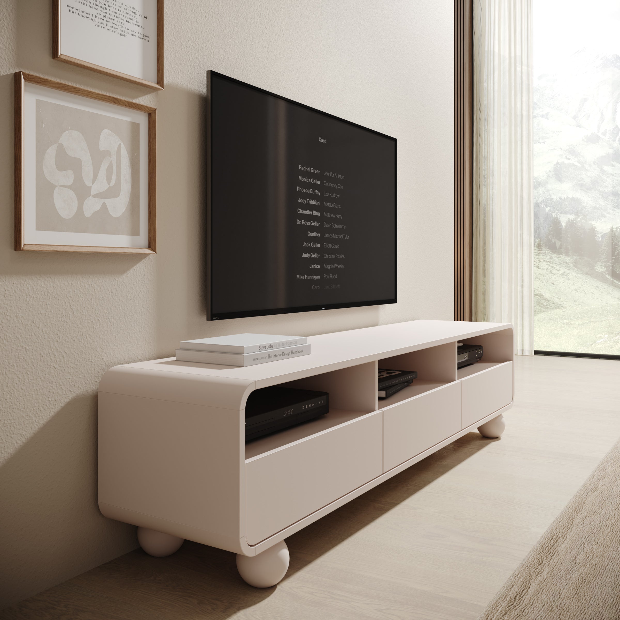 Anobo - TV-Meubel - Beige - 180x39x44 cm