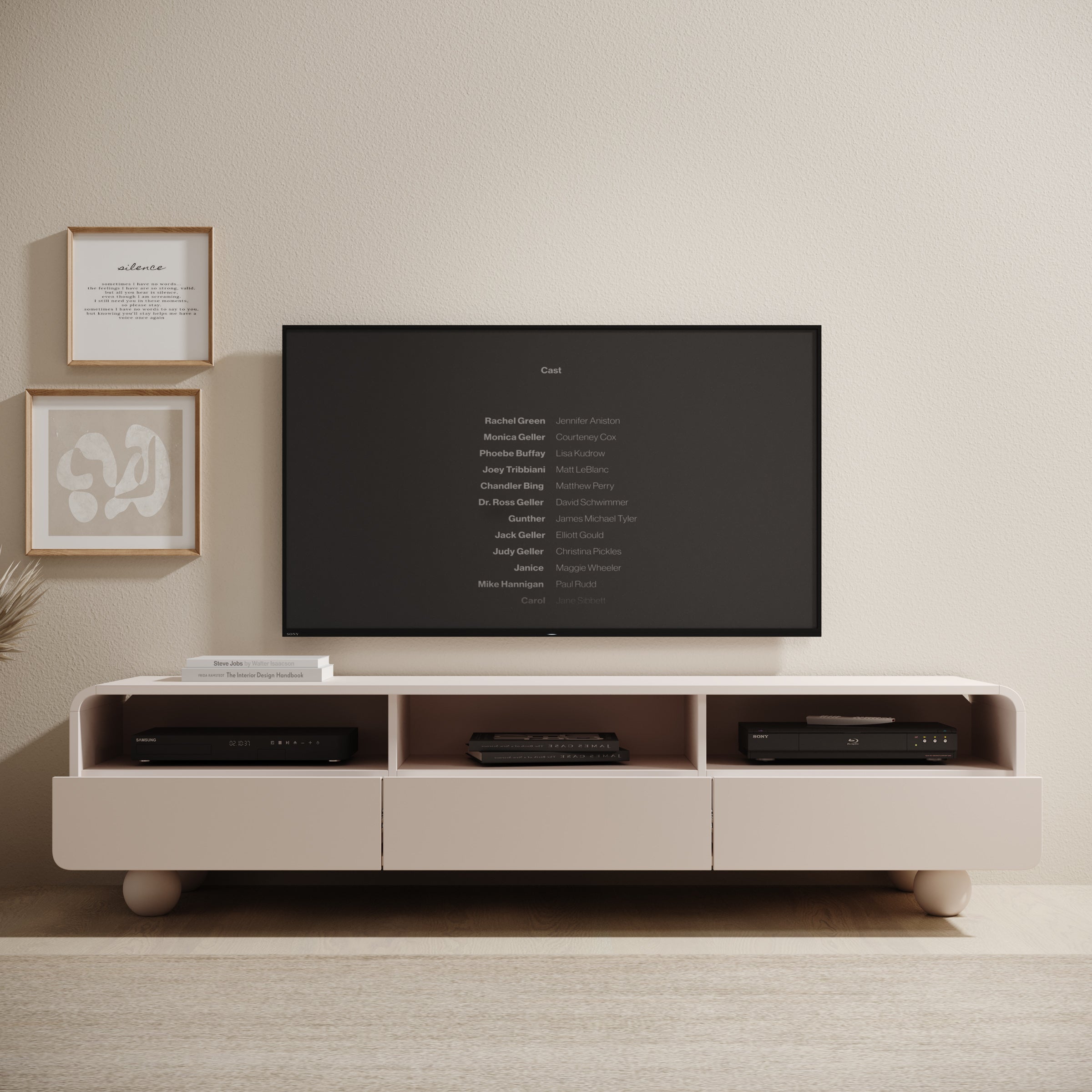 Anobo - TV-Meubel - Beige - 180x39x44 cm