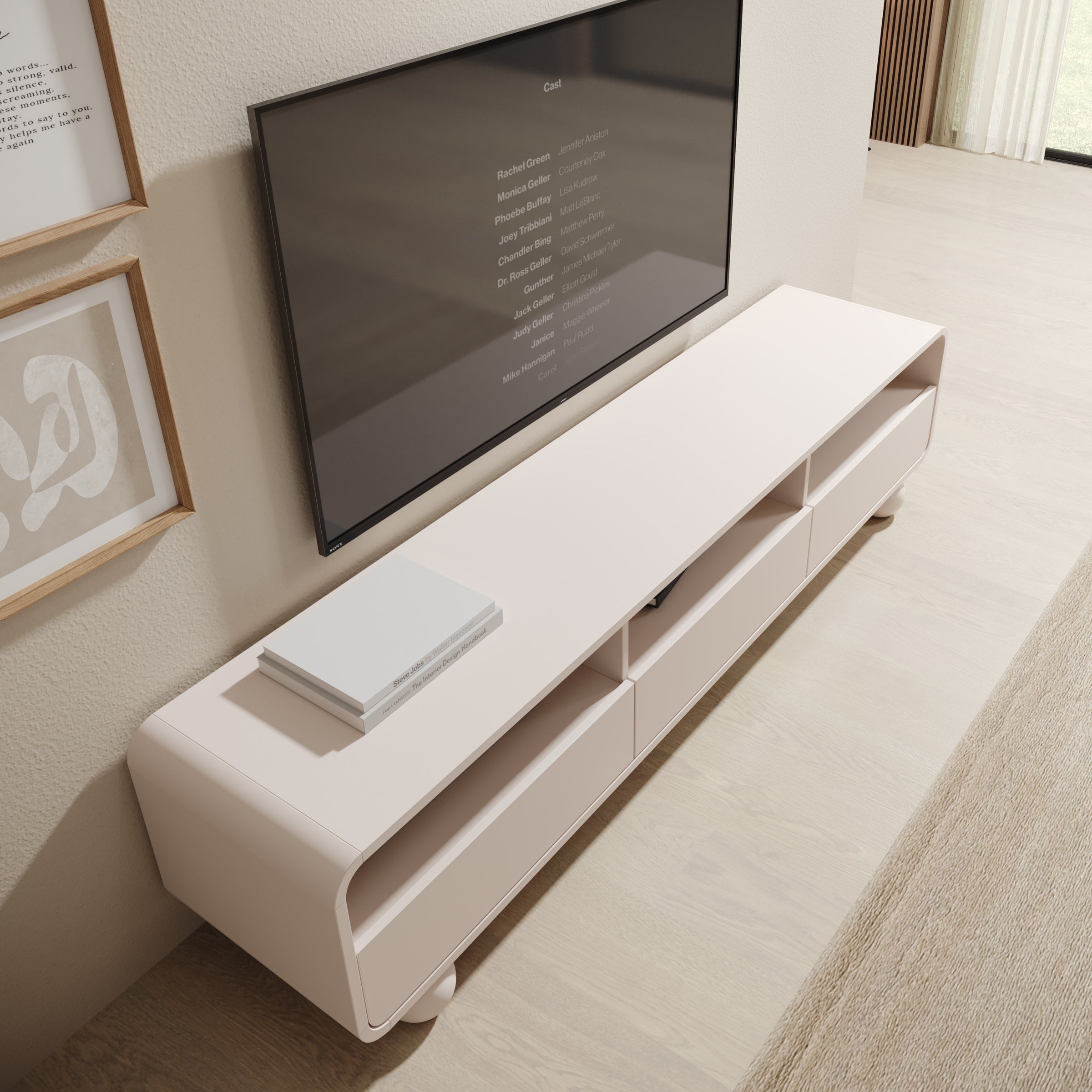 Anobo - TV-Meubel - Beige - 180x39x44 cm