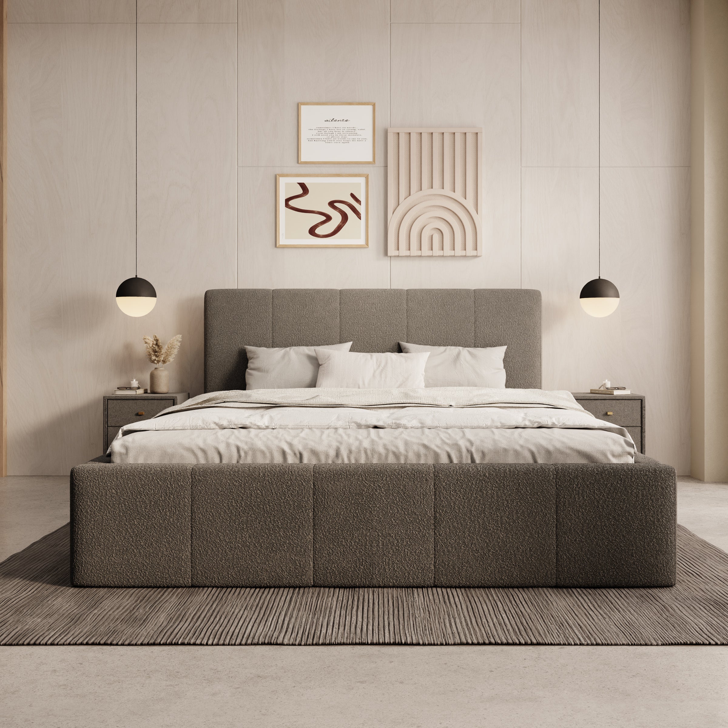 Anobon - Tweepersoonsbed - Grijs - 160x200 cm