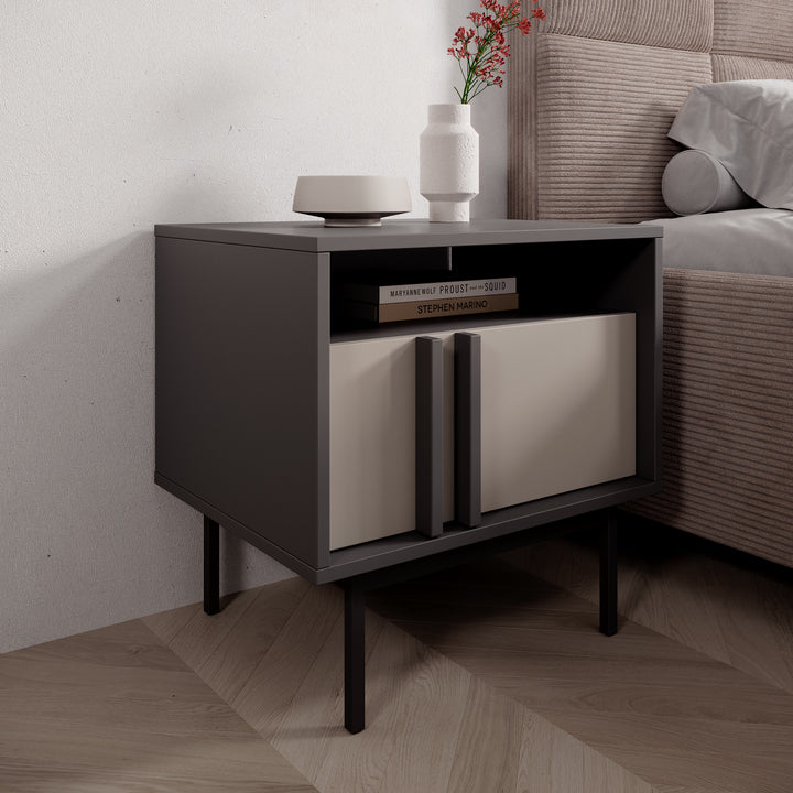 Antigo - Nachtkastje - Beige/Antraciet - 53x53x43 cm