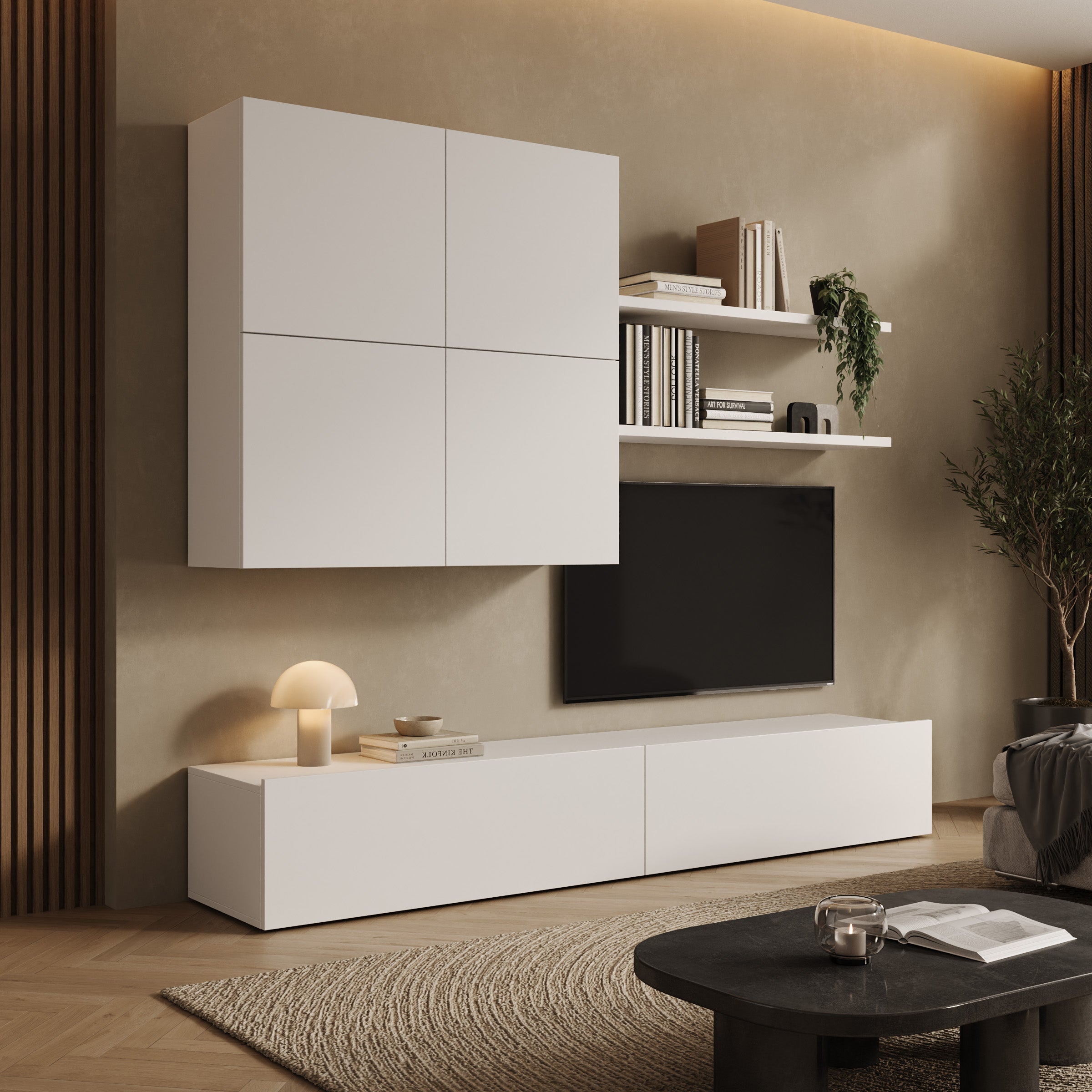 Antriol - Wandmeubel - Wit - 200x40x194 cm
