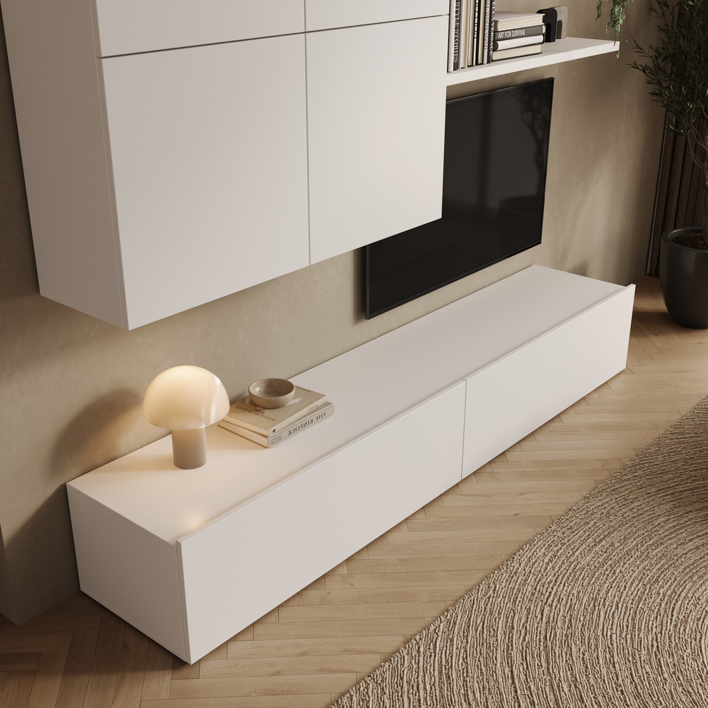 Antriol - Wandmeubel - Wit - 200x40x194 cm