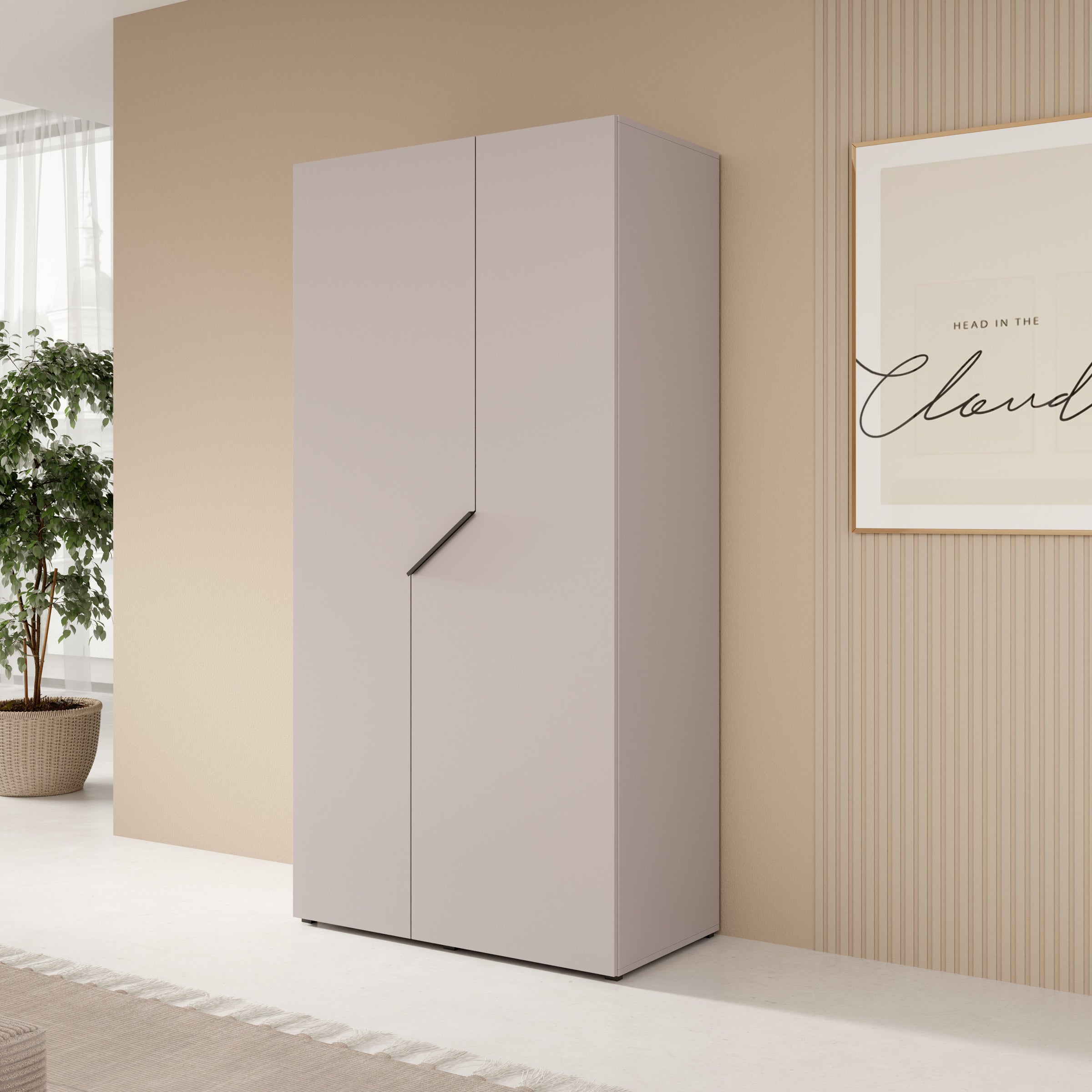 Arena - Kledingkast 2-deurs - Beige - 100x50x202 cm